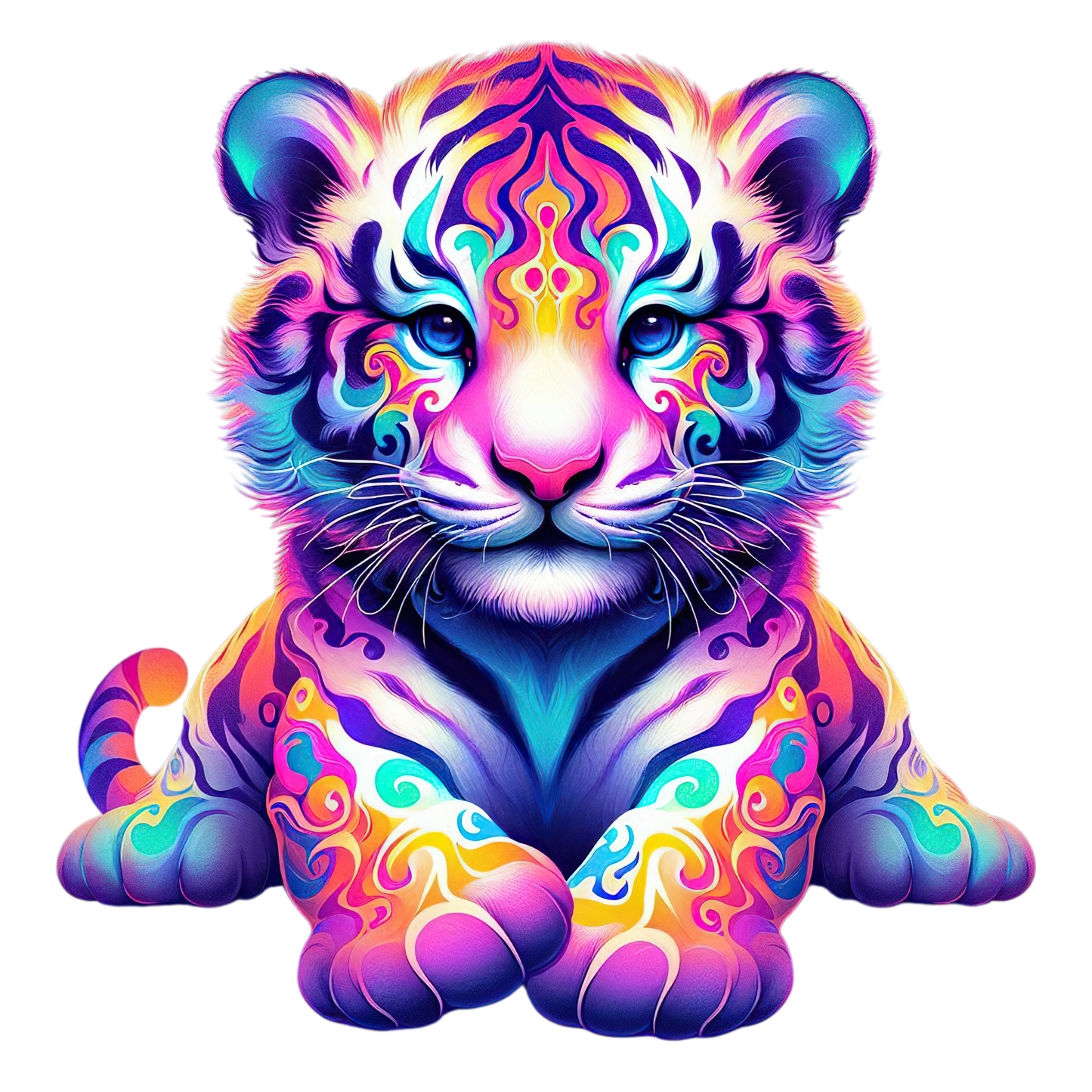 Bright Colorful Cub Tiger