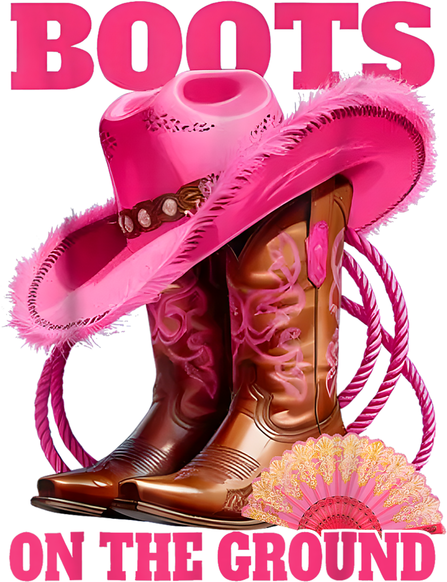 Boots On The Ground - Pink - DTF Transfer
