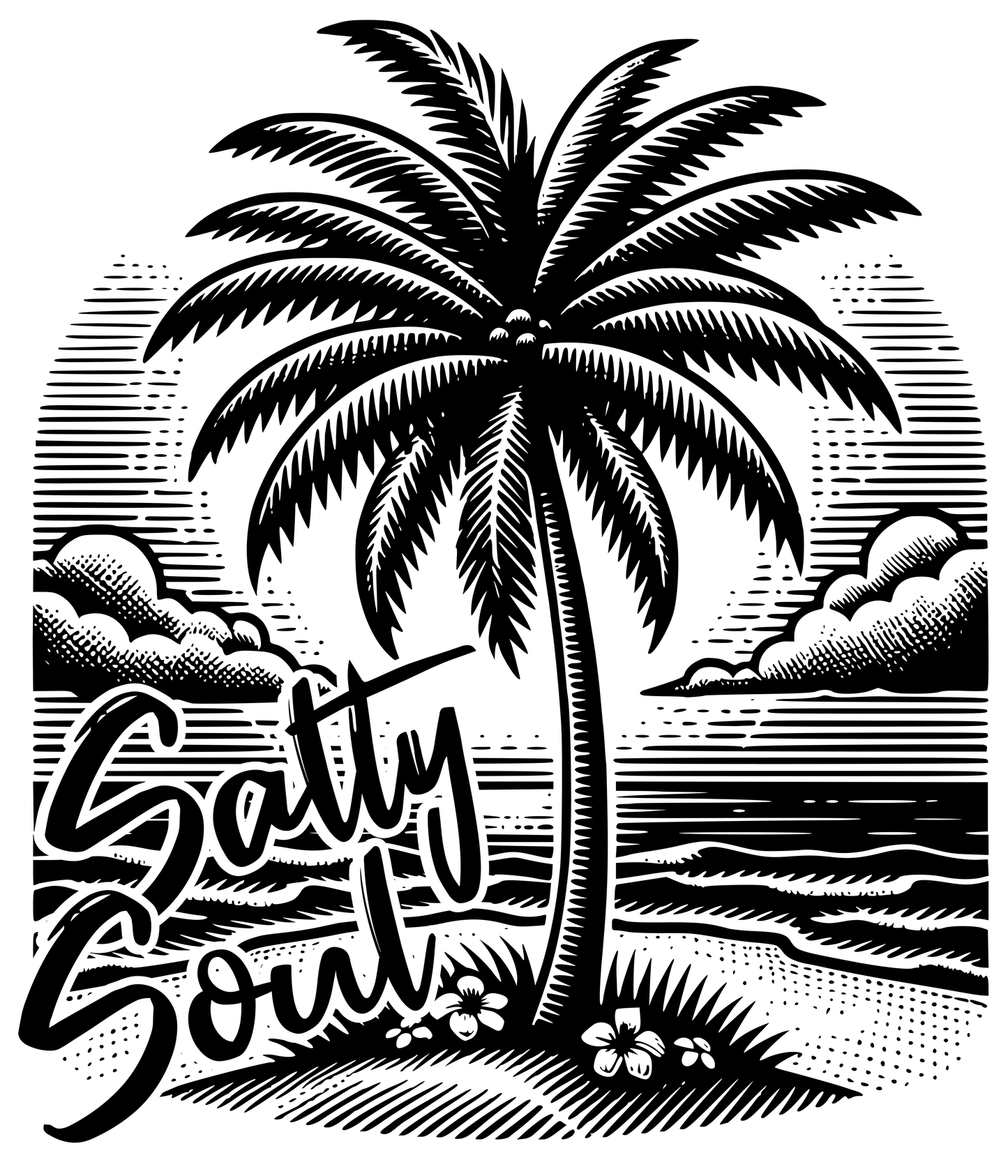 Salty Soul - Black or White - DTF Transfer