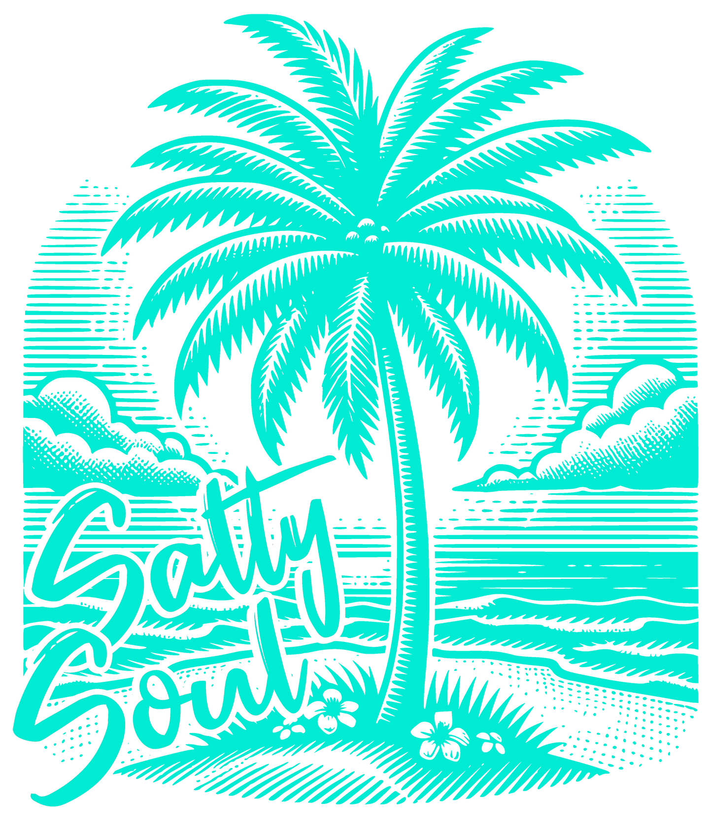 Salty Soul - Turquoise - DTF Transfer