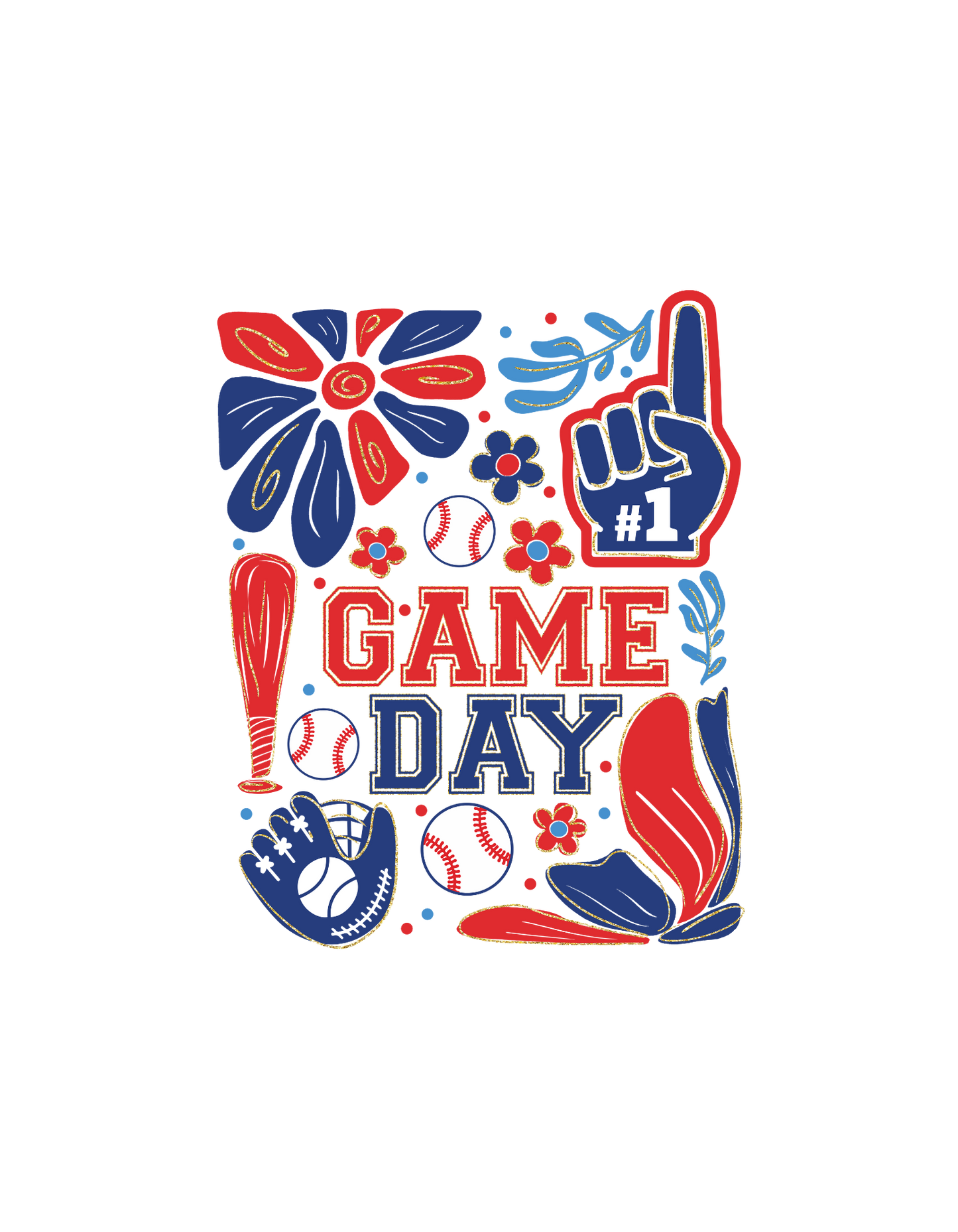 Game Day Blue and Red