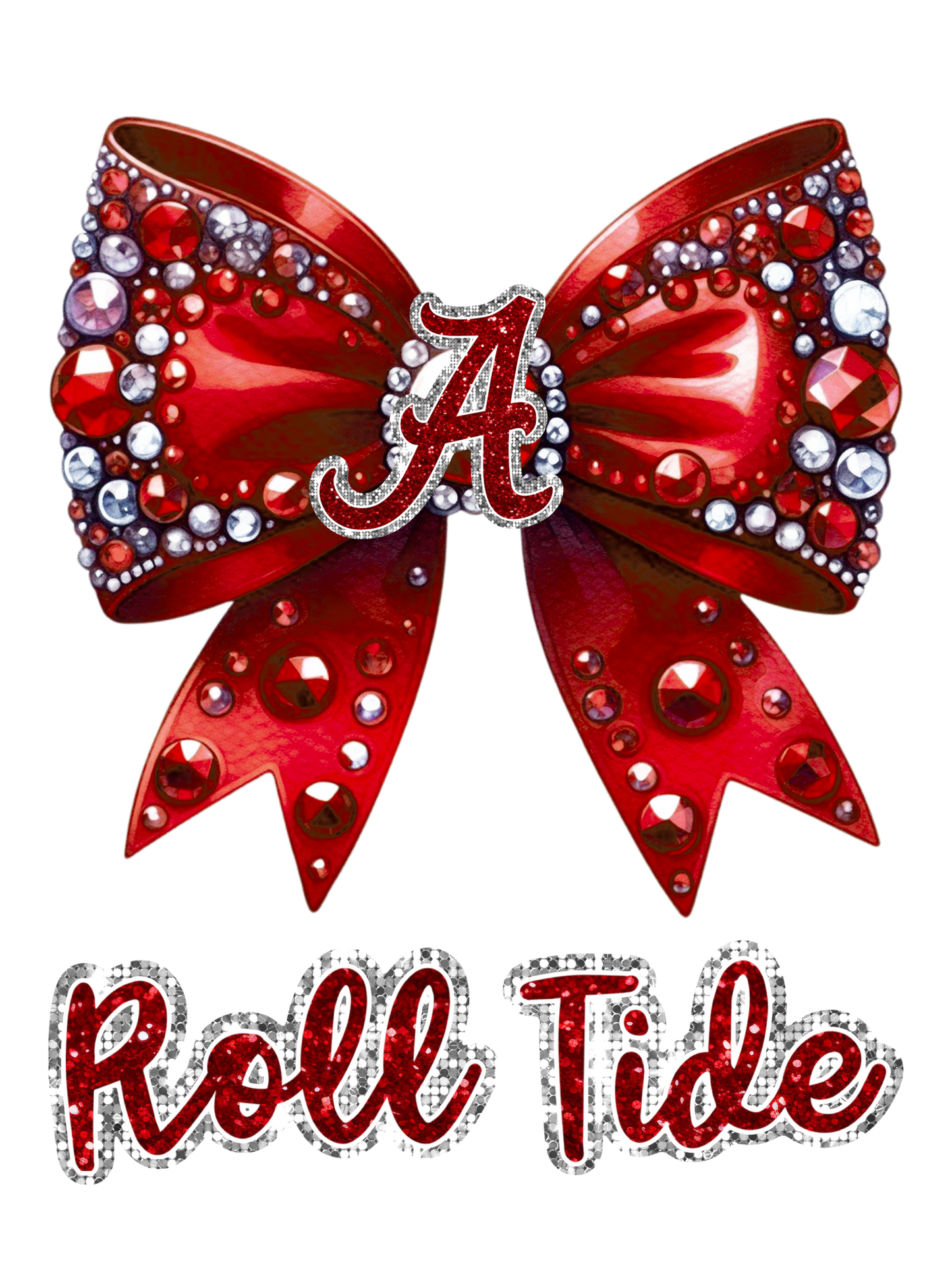 Sparkly Alabama Bow Roll Tide - Red