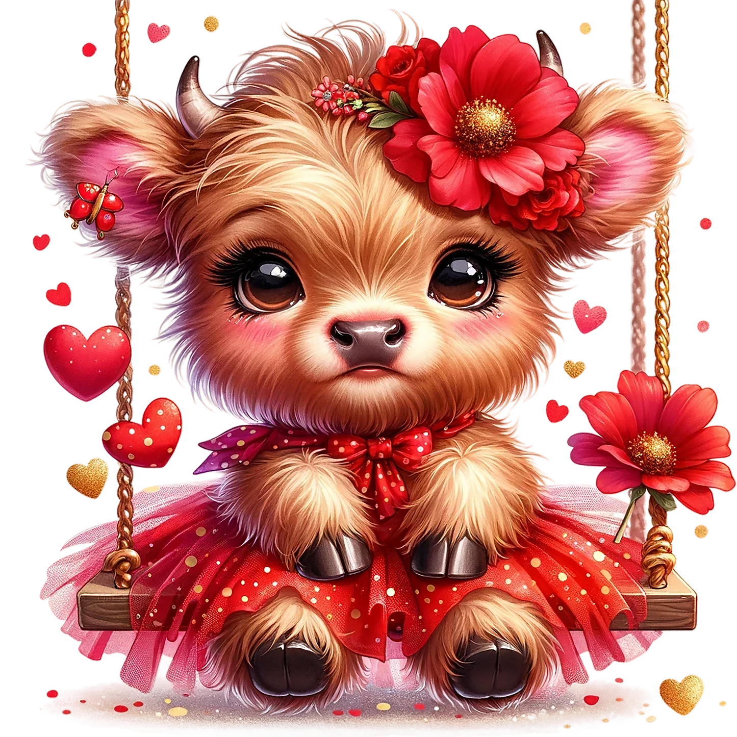 Highland Cow Tutu Red