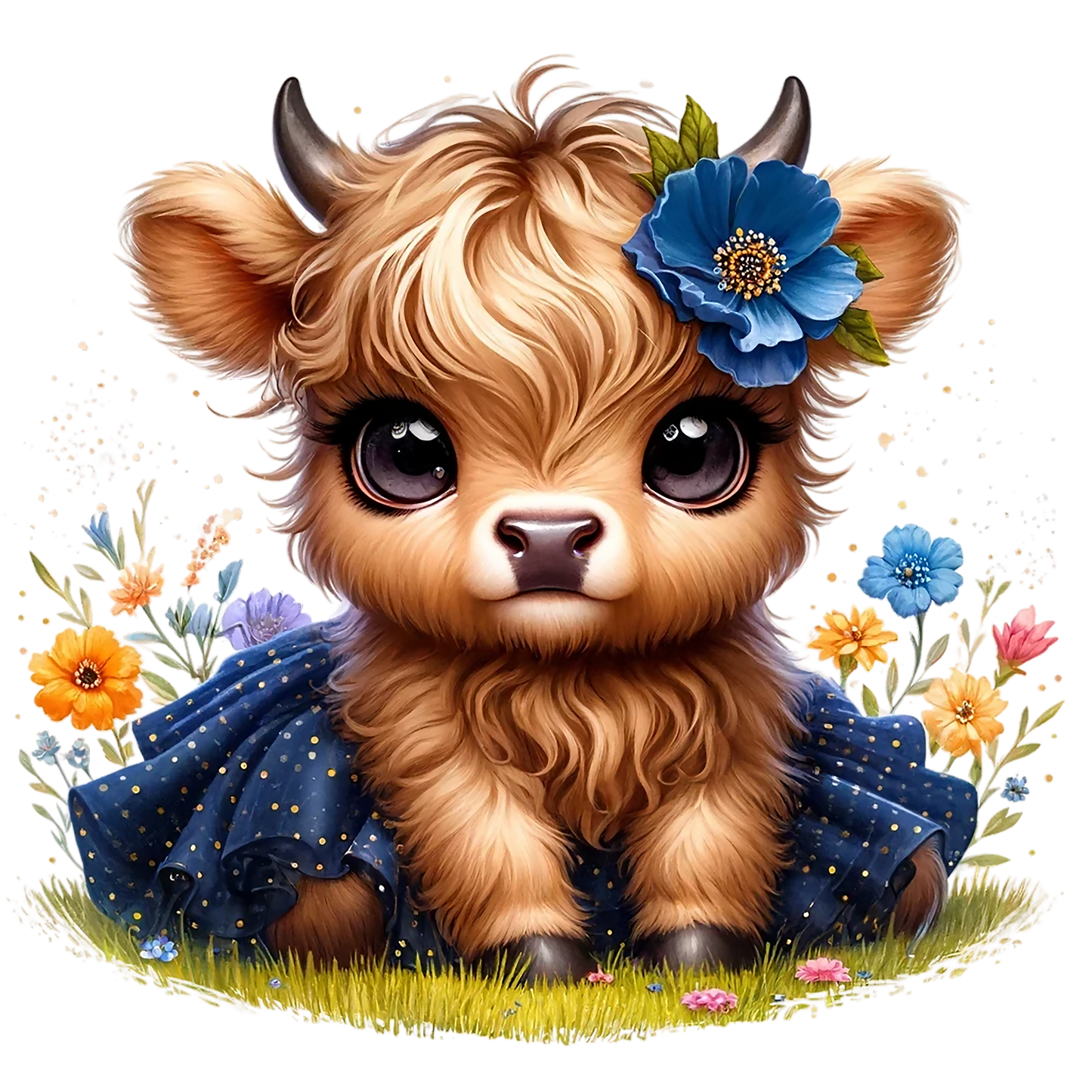 Highland Cow Tutu Navy