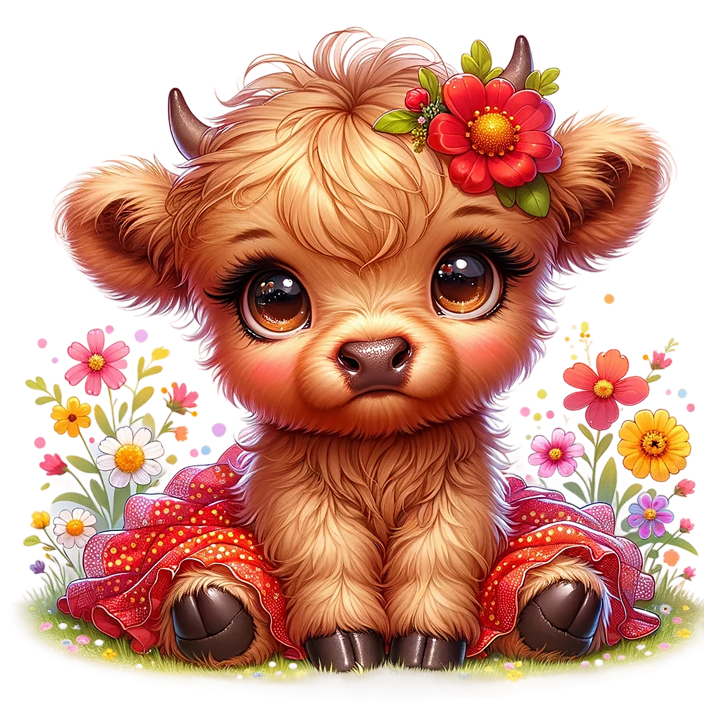 Highland Cow Tutu Red