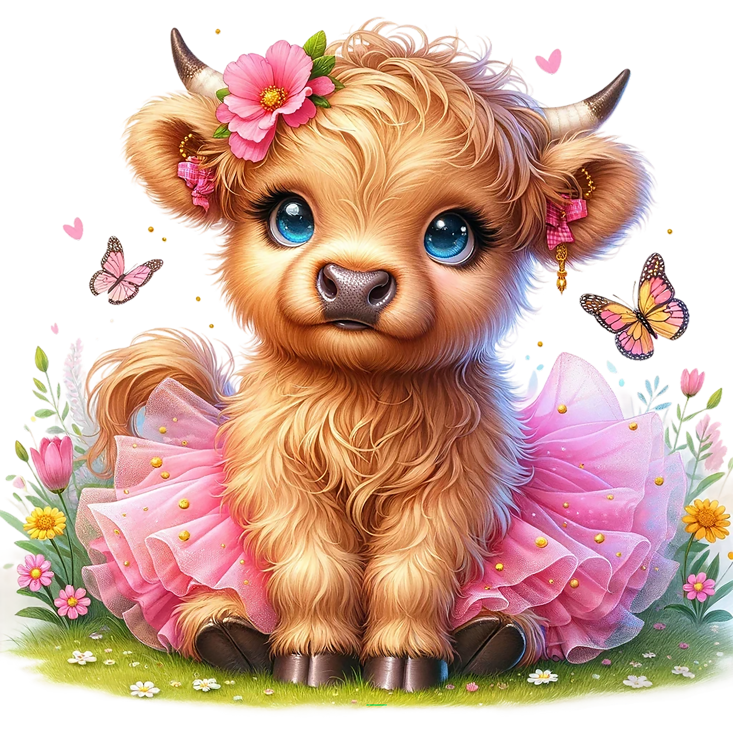 Highland Cow Tutu Pink