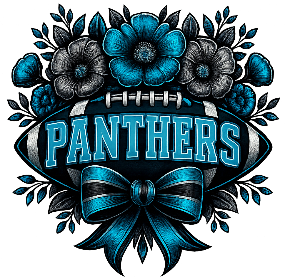 Panthers Football Coquette - Blue Letters