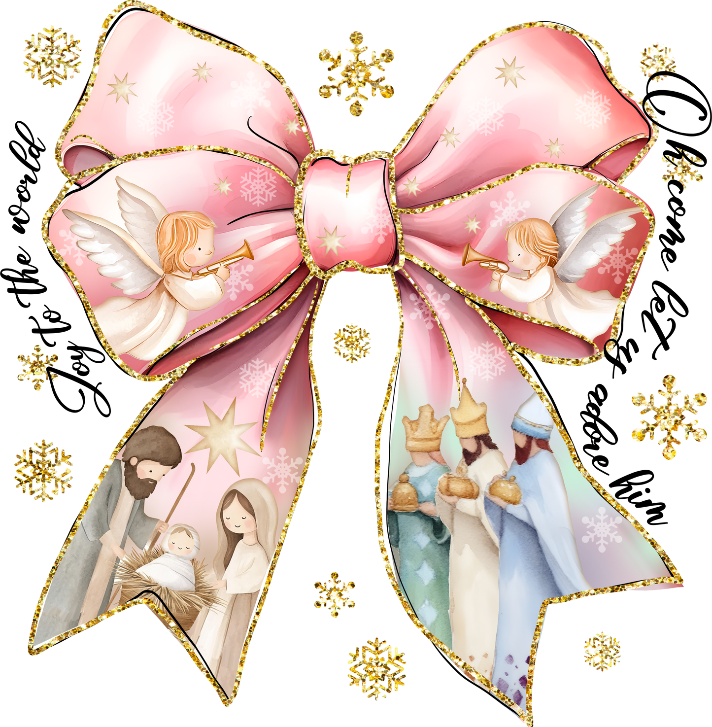 Joy To The World Christmas Bow