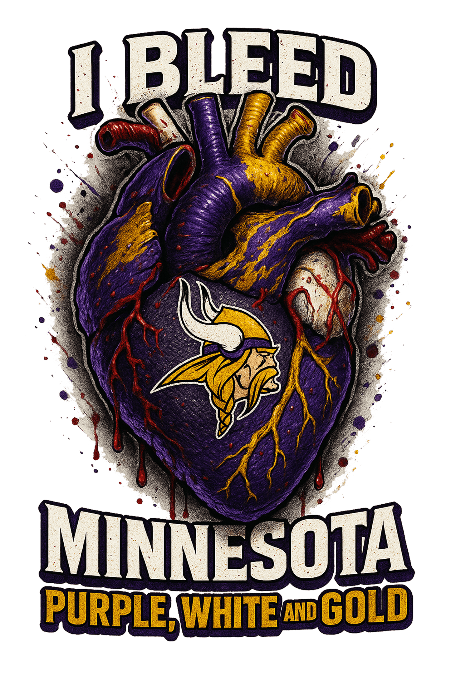 I Bleed Purple White & Gold - Minnesota