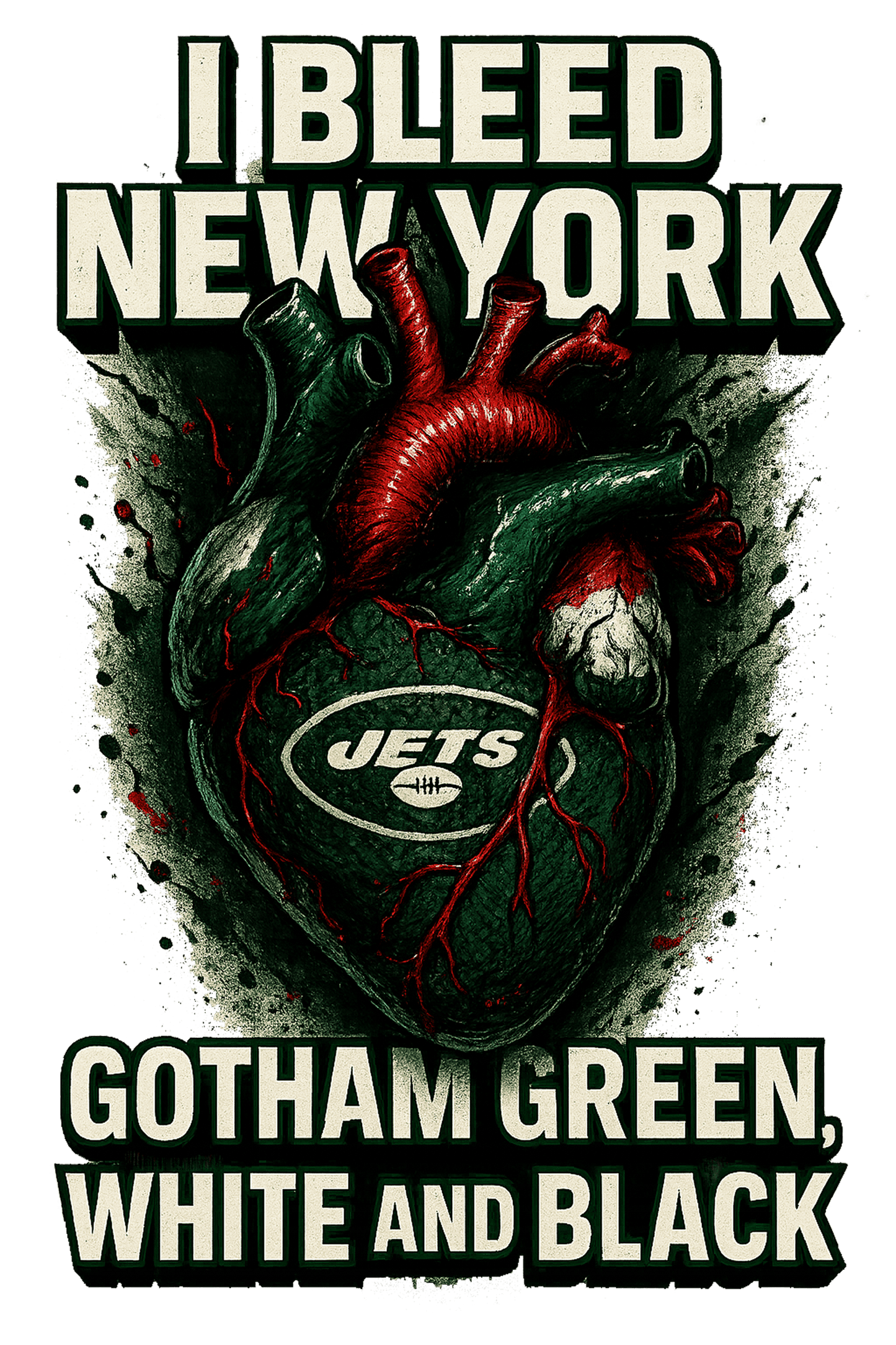 I Bleed Gotham Green White & Black - New York J