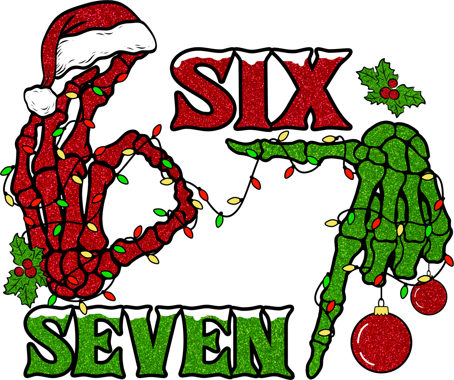 Six Seven Christmas & Grinch Skelly Hands