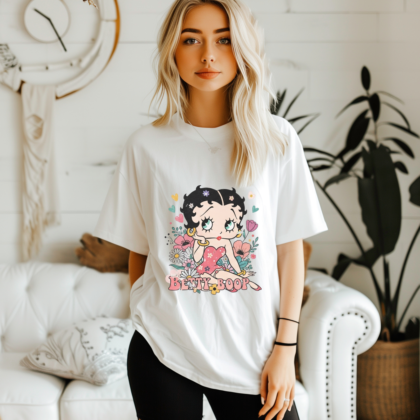 Betty Boop Floral - Distressed