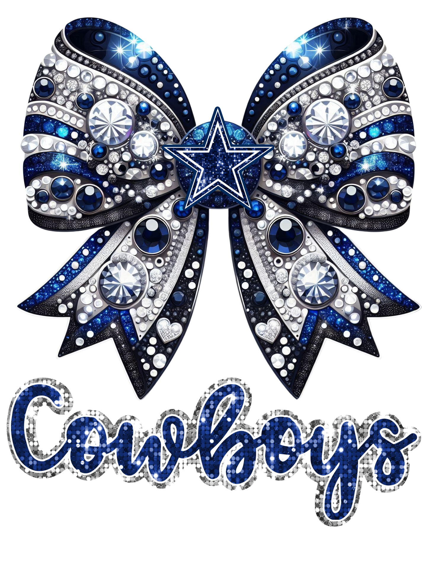 Dallas Cowboys Football Sparkly Bow