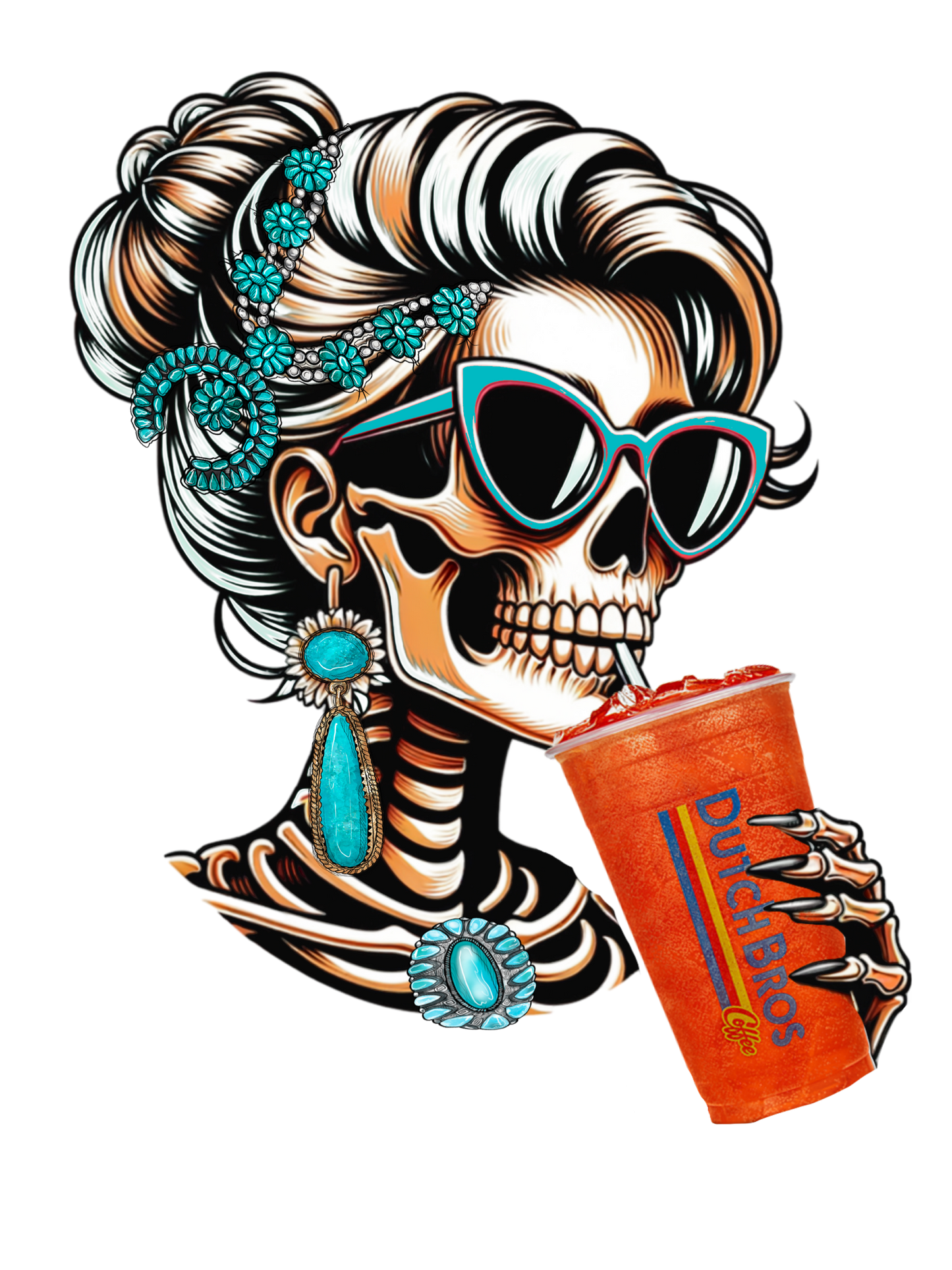 Dutch Brothers Skeleton Girl