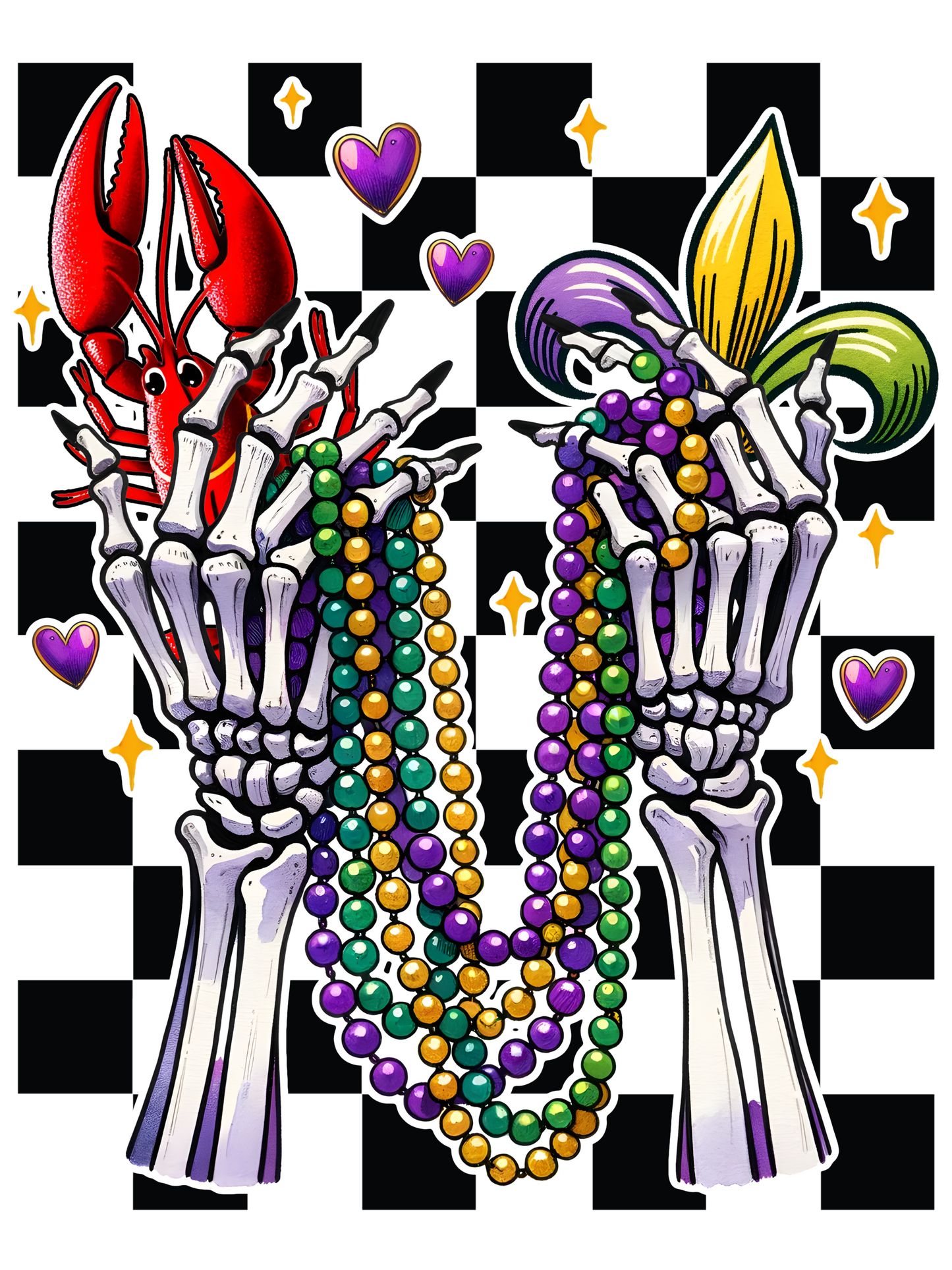 Mardi Gras Skeleton Hands