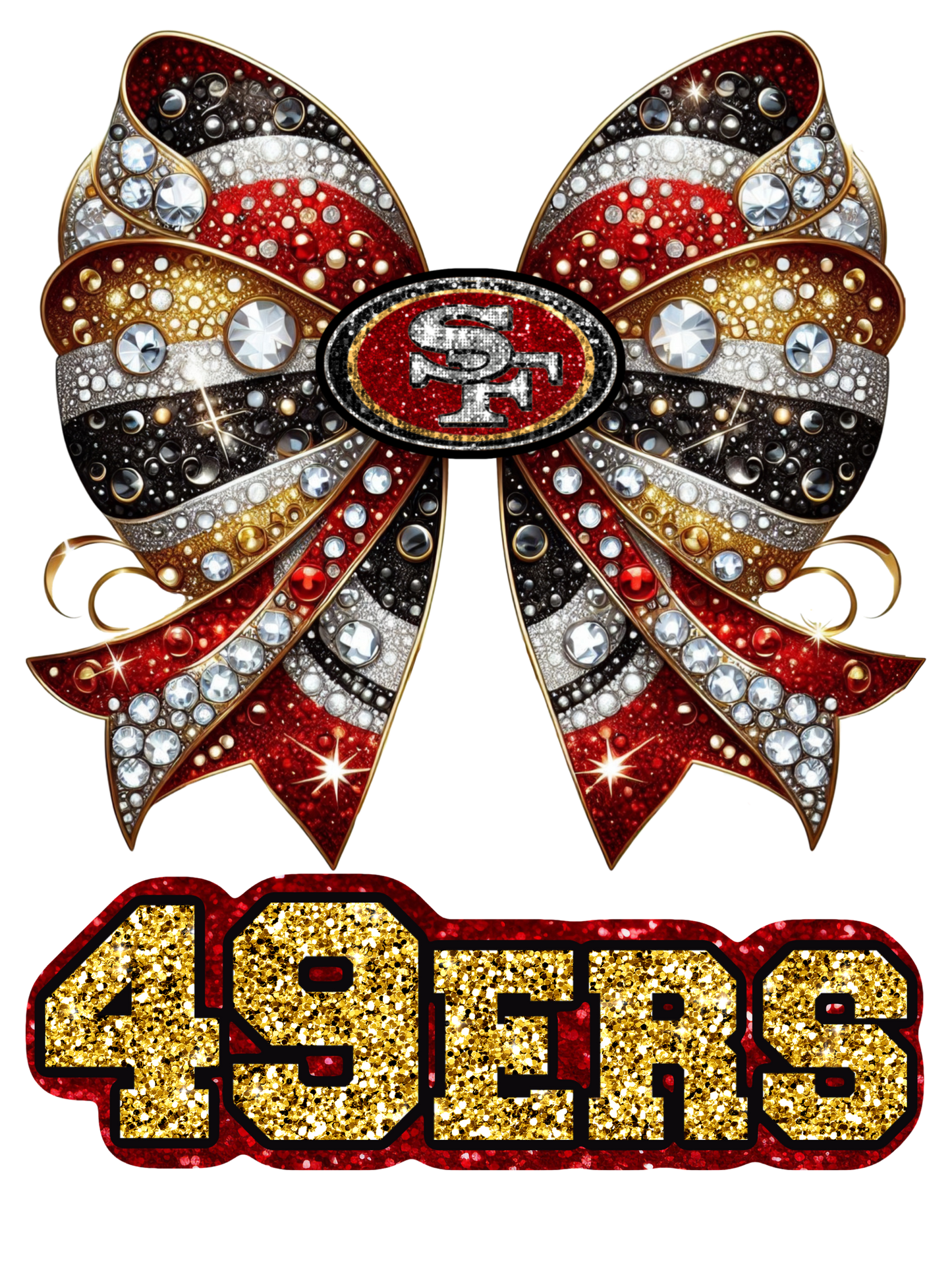 San Francisco 49ers Bow - Bling