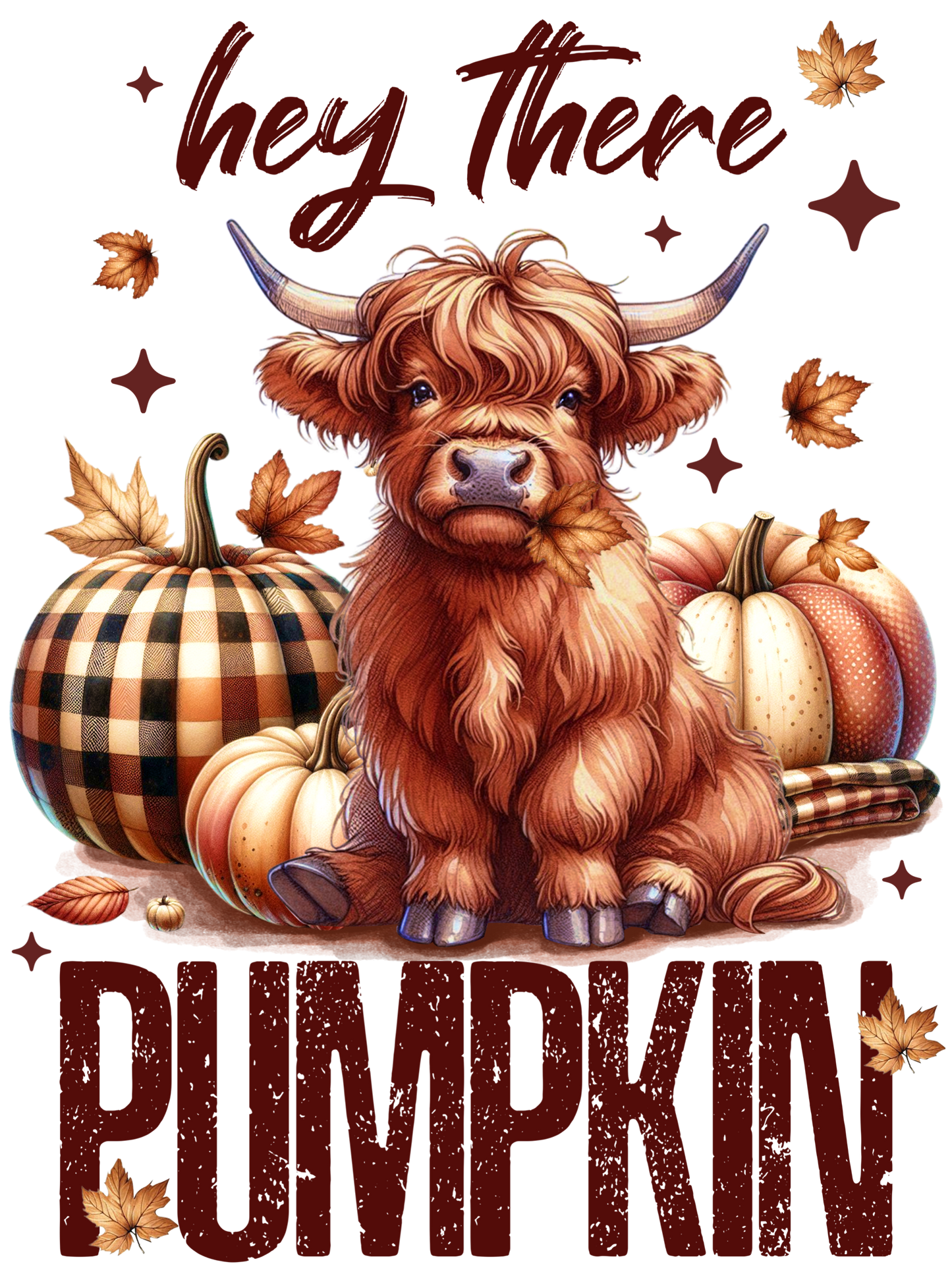 Hey There - Highland Cow - Pumpkin - Fall
