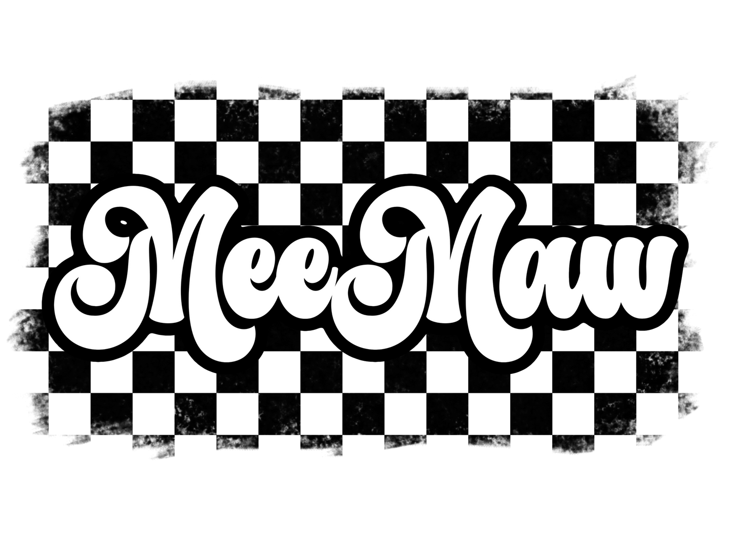 Retro Black & White Checkered Mama, Auntie, Yaya, Mamaw, Gigi, G Ma, Nonnie, Nonna, Nana, Mini, Mimi, Meemaw