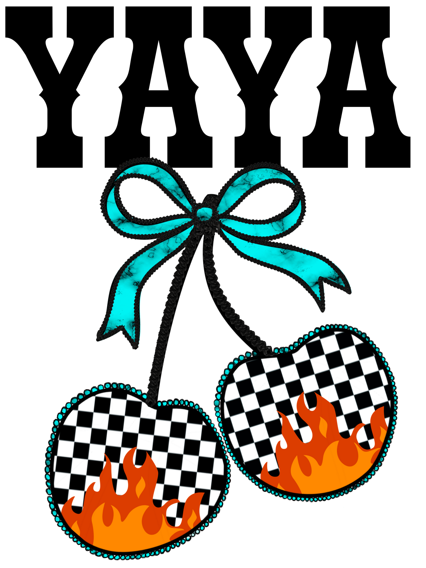 Cherry Flame Bow - Auntie, Bonus Mama, Gigi, Grammie, Grammy, Honey, KK, Lolli, Mama, Mimi, Mini, Nana, Sister, Wifey, Yaya