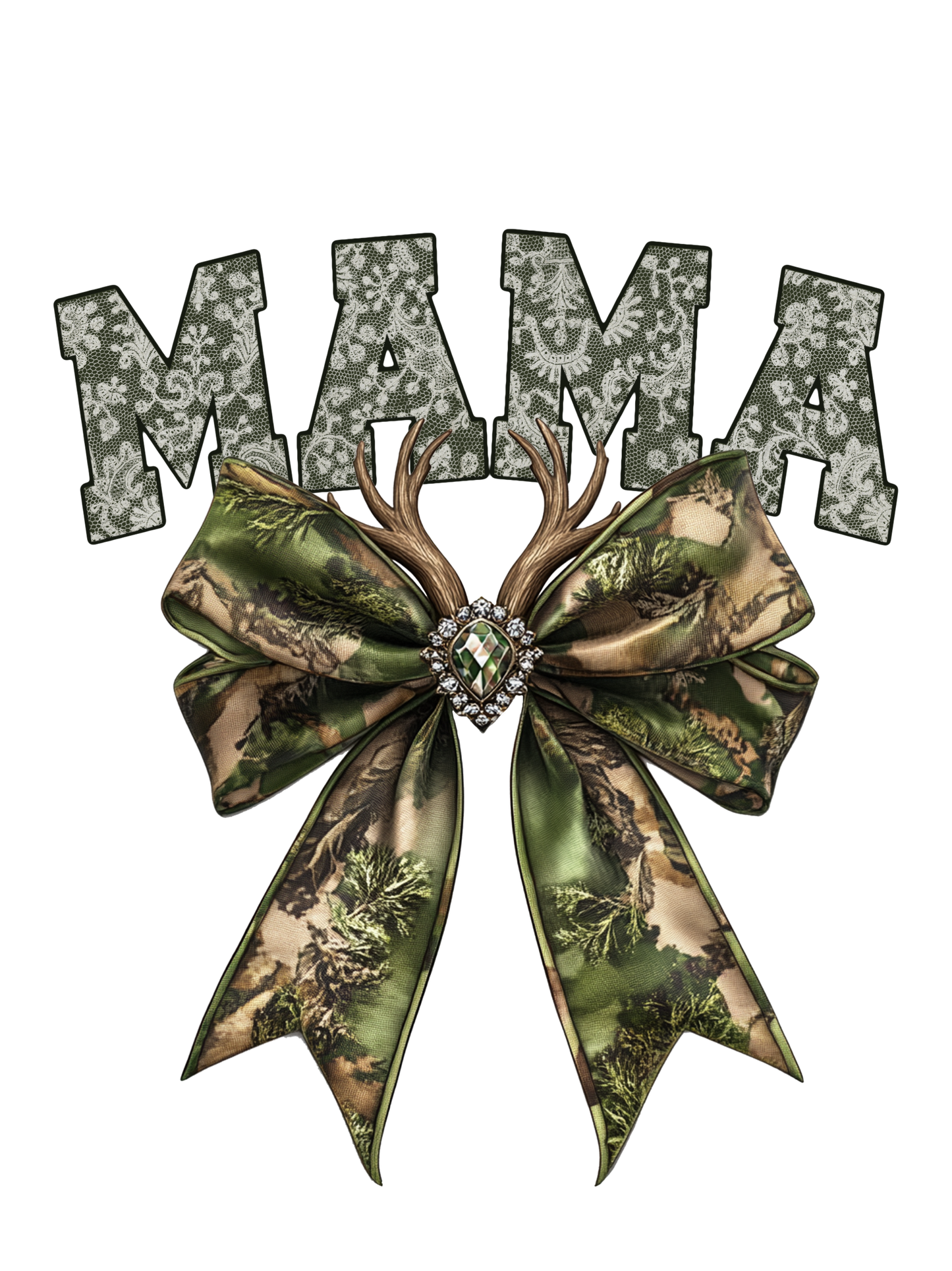 Camo Bow - Antlers - Mama