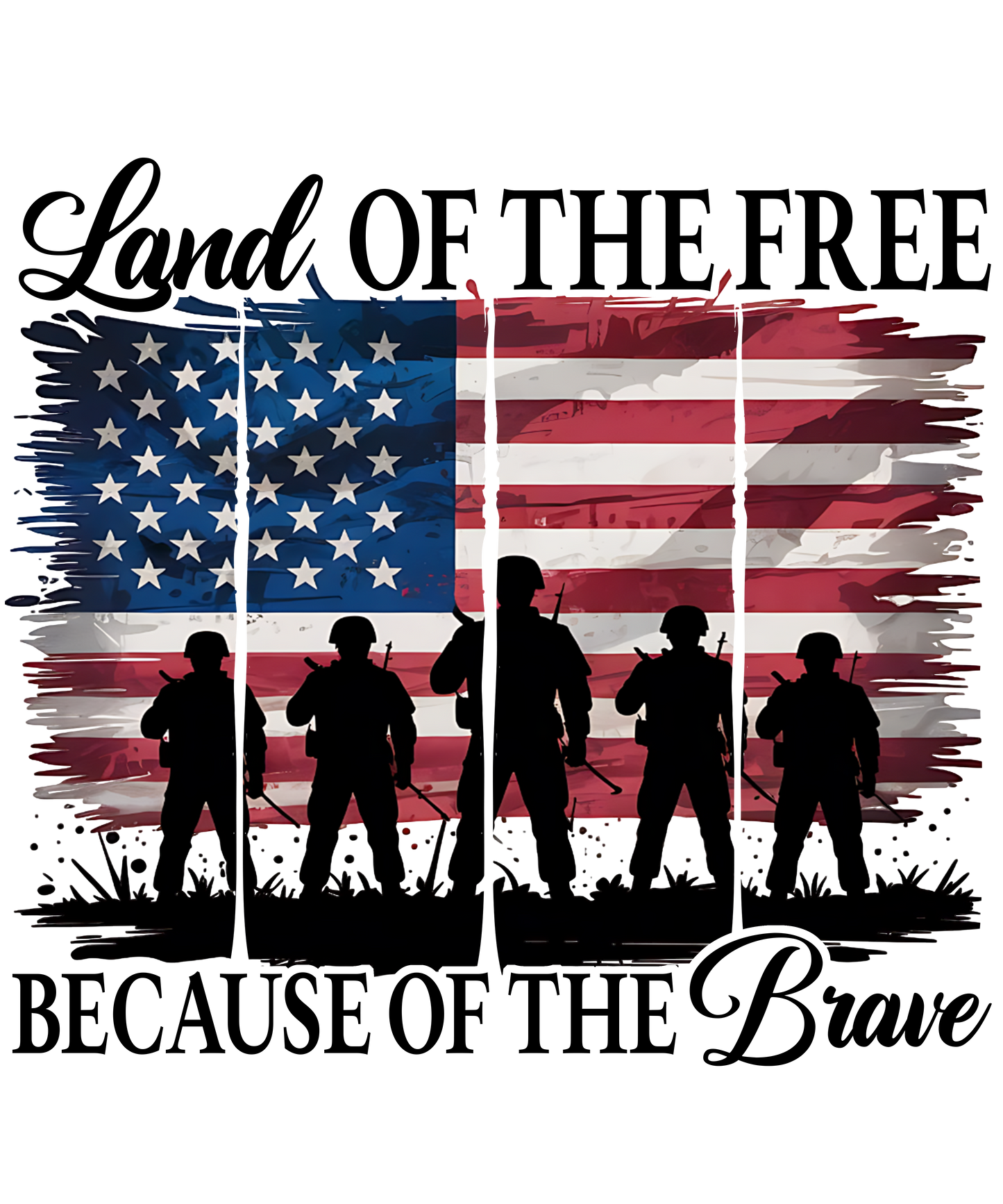 Land of the Free Because of the Brave - DTF Transfer
