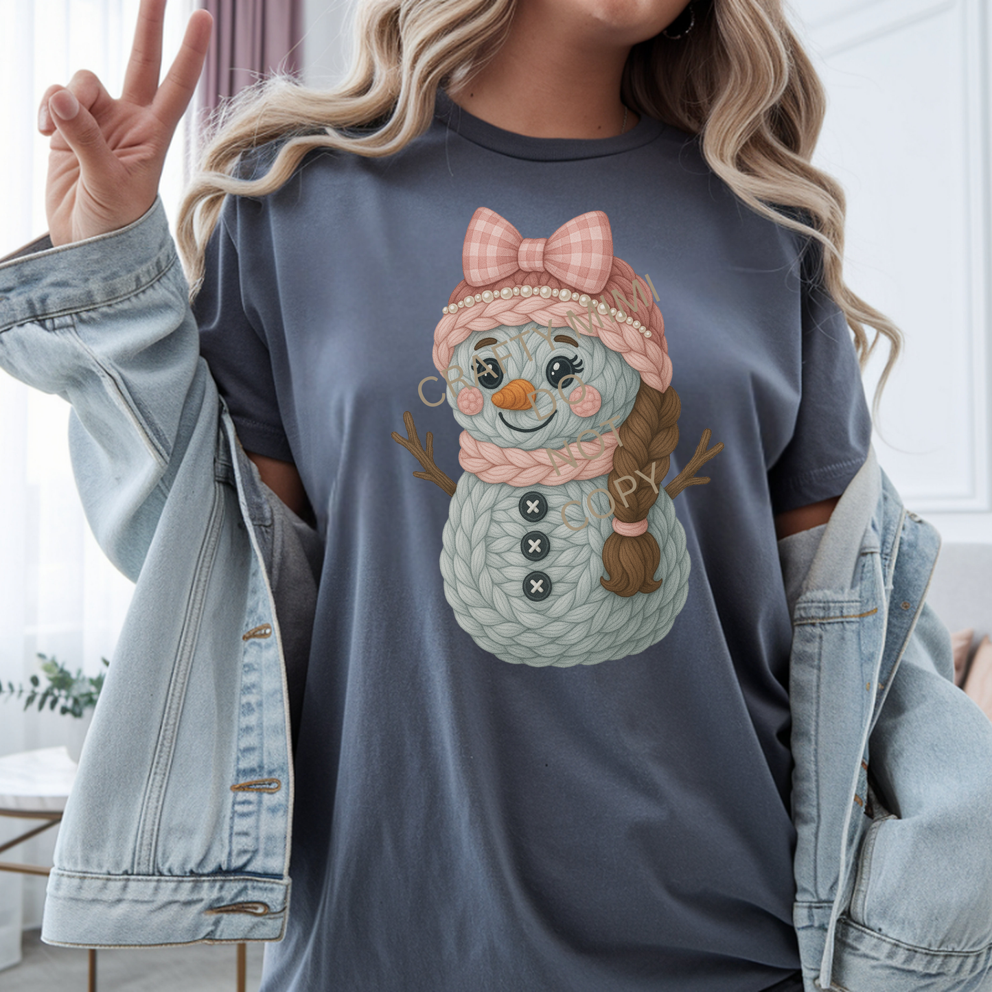 Faux Yarn Snow Girl Brown Braid