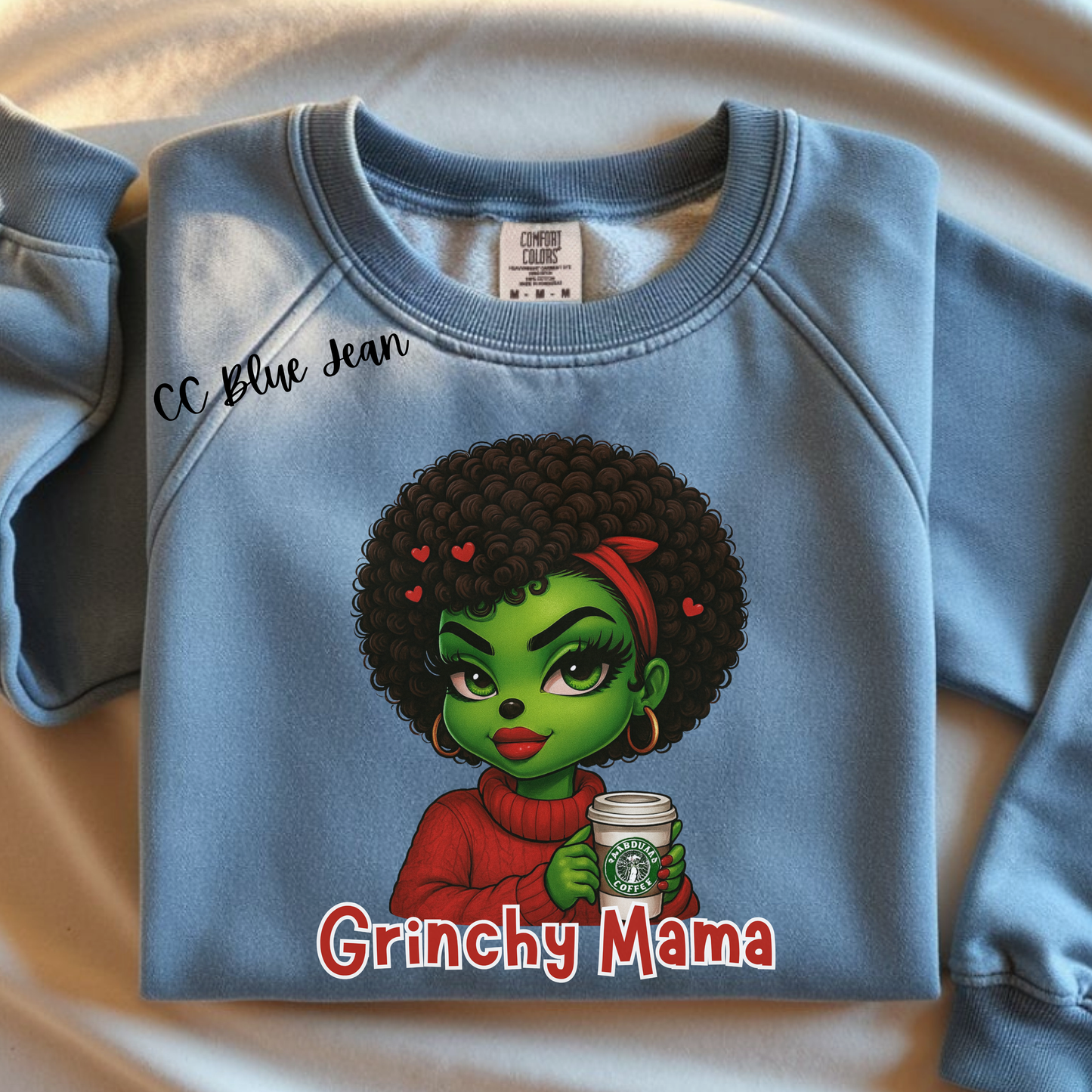 Grinchy Mama Red With Coffee