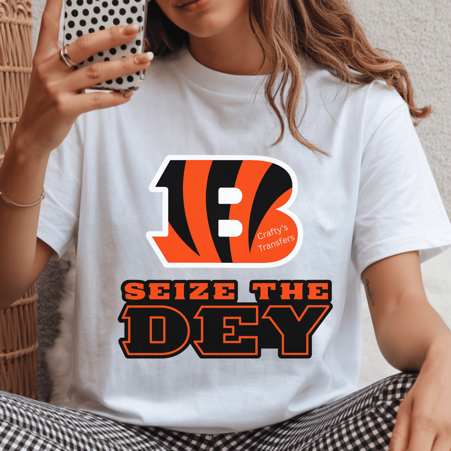 Seize the Dey Bengals DTF Transfer | Cincinnati Football Tiger Stripe Heat Press Design
