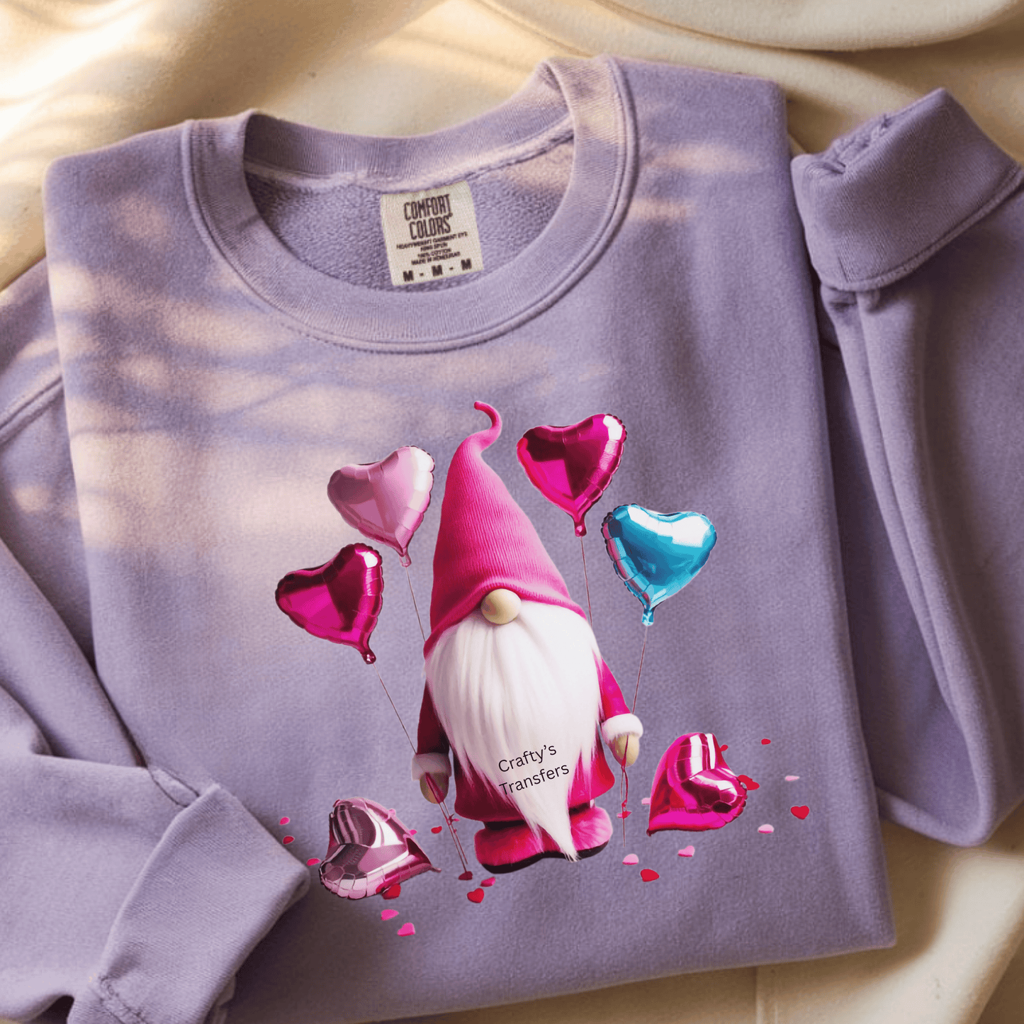 Valentine Gnome Trucker Hat DTF Transfer | Heart Balloon Gnome Hat Heat Press Design
