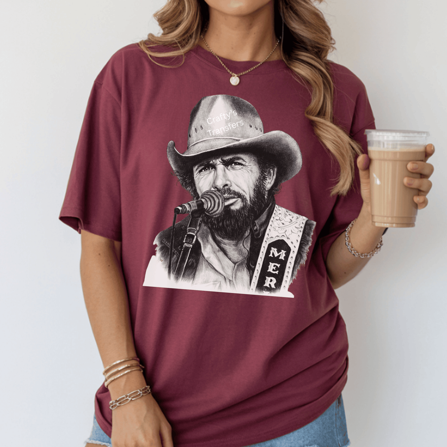 Outlaw Country Singer Portrait DTF Transfer | Vintage Cowboy Music Heat Press Design | Western Country Shirt Transfer