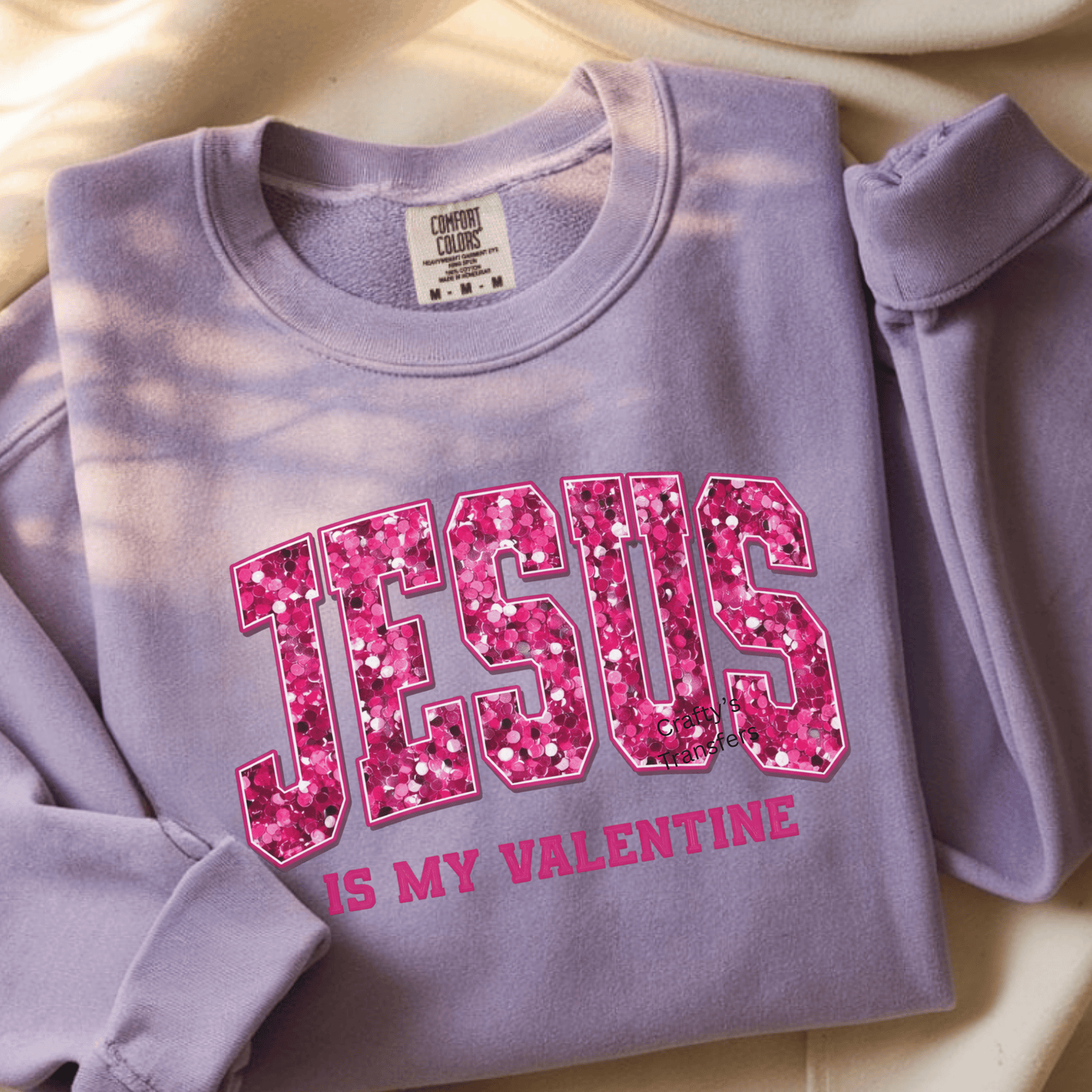 Jesus Is My Valentine DTF Shirt Transfer | Pink Glitter Faith Valentine Design