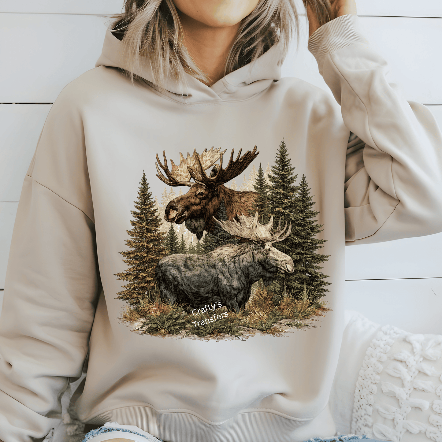 Majestic Moose DTF Shirt Transfer | Woodland Moose Wildlife Nature Outdoor Design