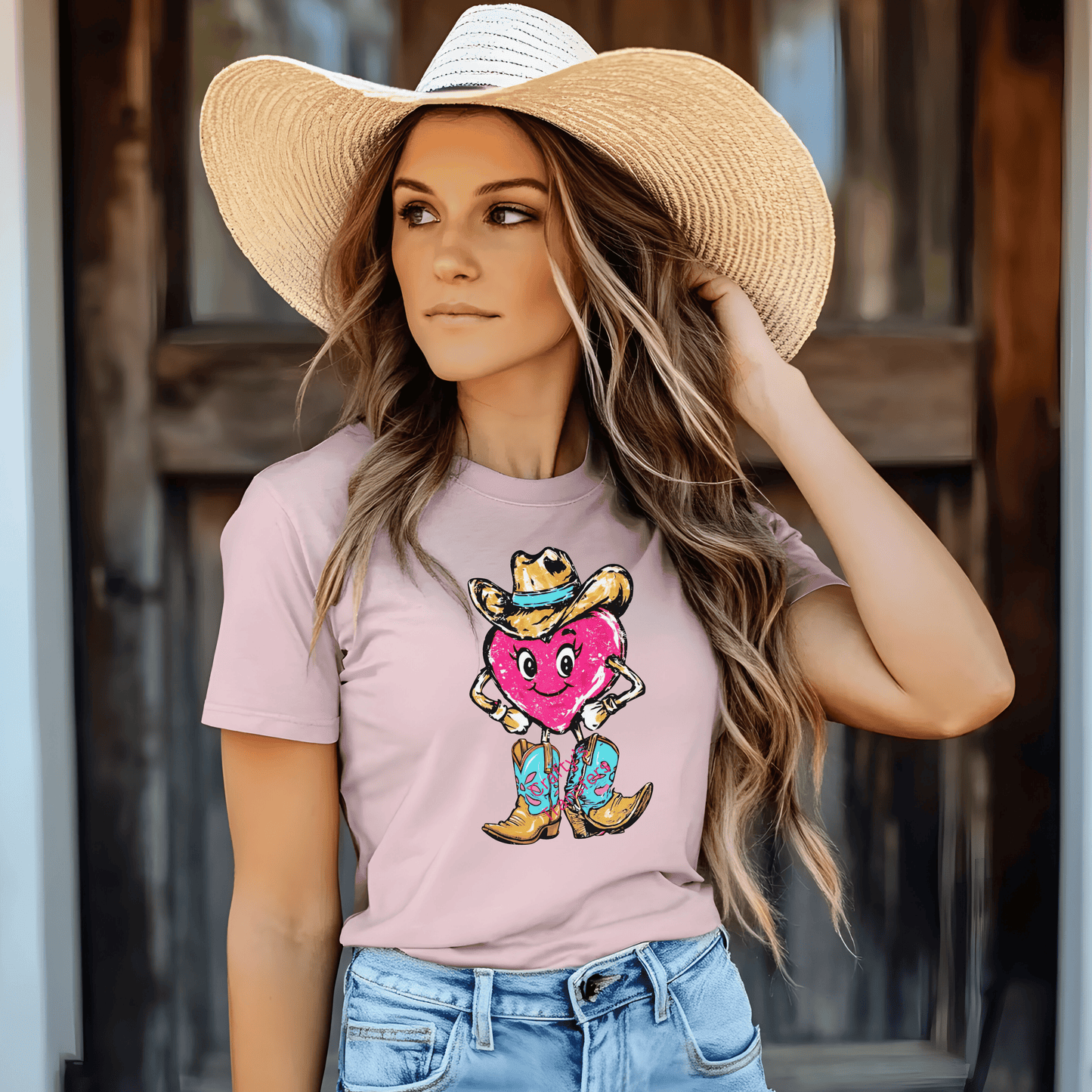 Cowboy Heart Valentine DTF Shirt Transfer | Cute Western Valentine Heat Press Design
