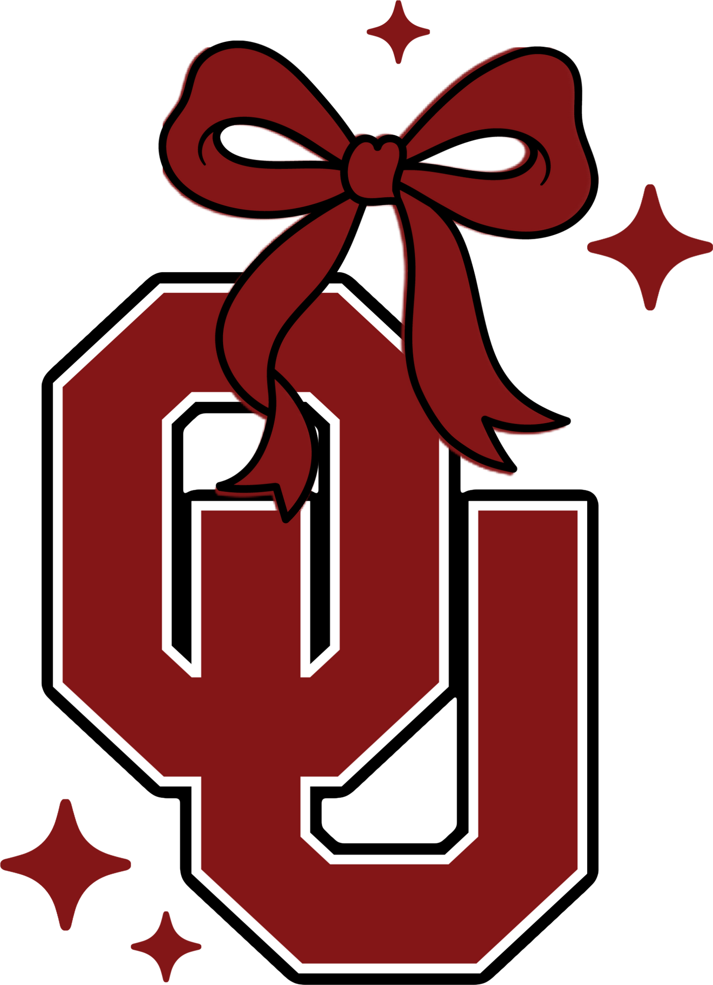 Sooners Seersucker Bow DTF Shirt Transfer | Oklahoma Football Coquette Game Day Heat Press Design