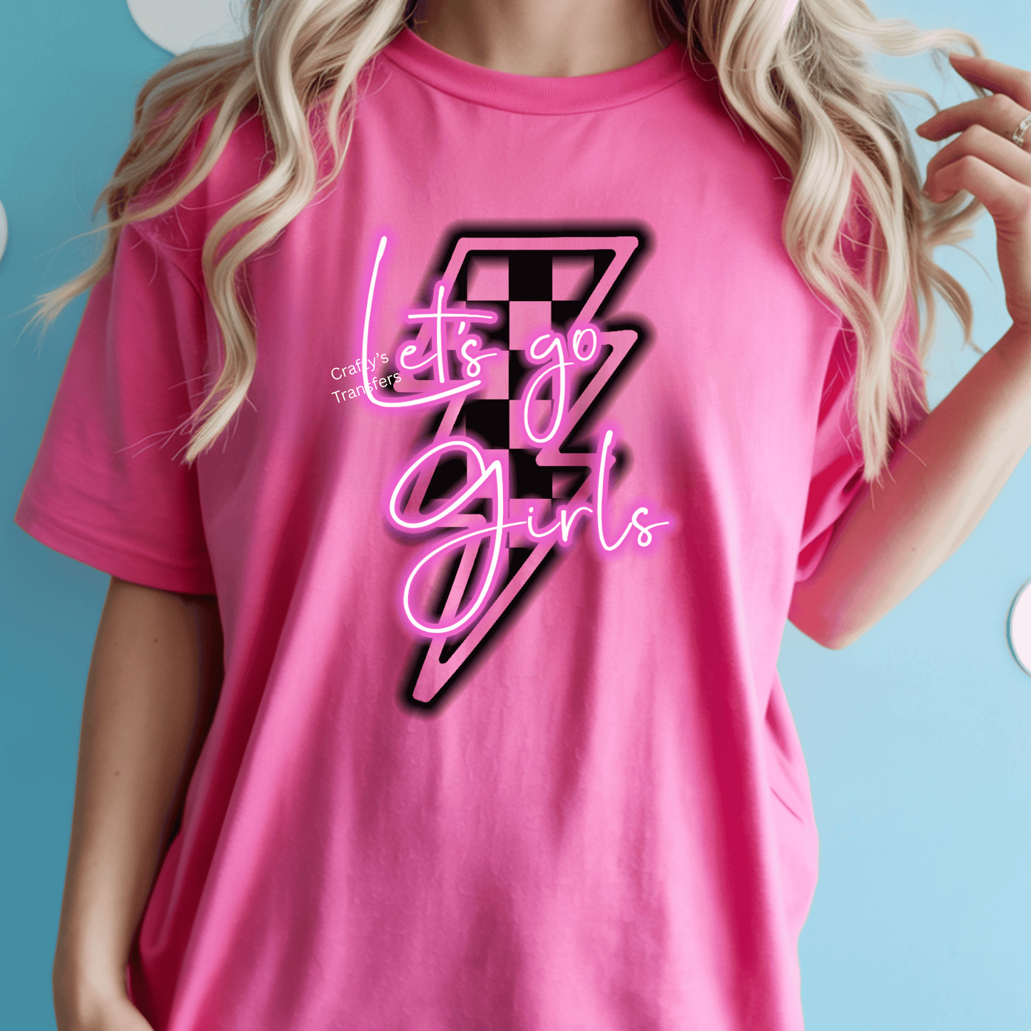 Let’s Go Girls DTF Transfer | Neon Pink Cowgirl Shirt Transfer | Western Country Heat Transfer Design