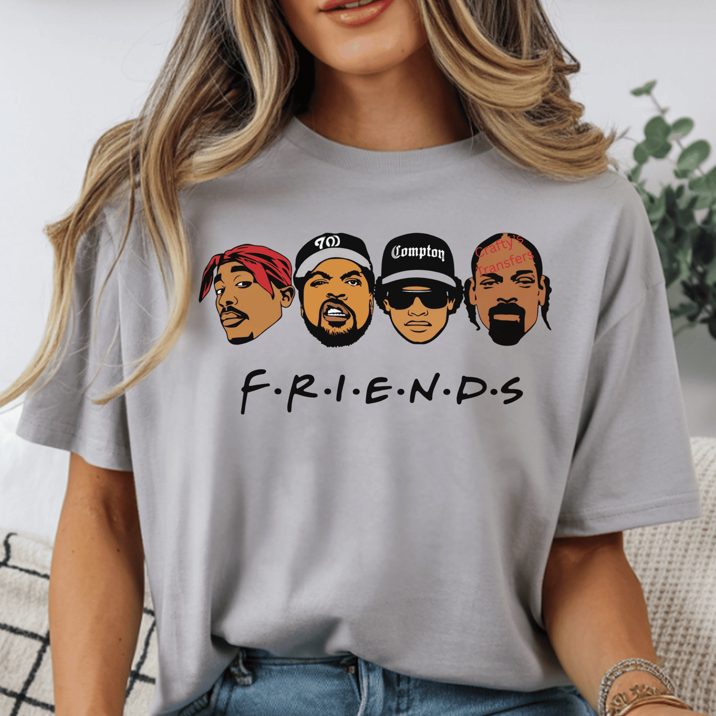 Hip Hop Friends Parody DTF Transfer – Rap Legends Friends Style Shirt Transfer – Urban Music Heat Press Design