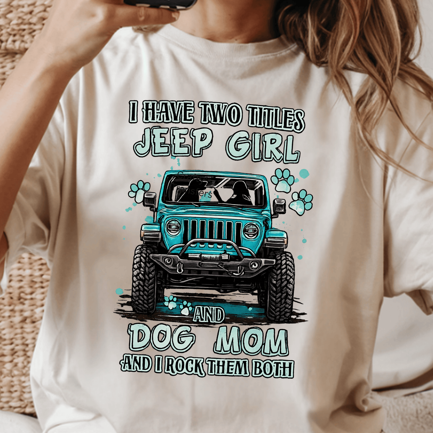 Jeep Girl Dog Mom DTF Transfer | Funny Jeep Shirt Heat Transfer | Ready to Press DTF Design
