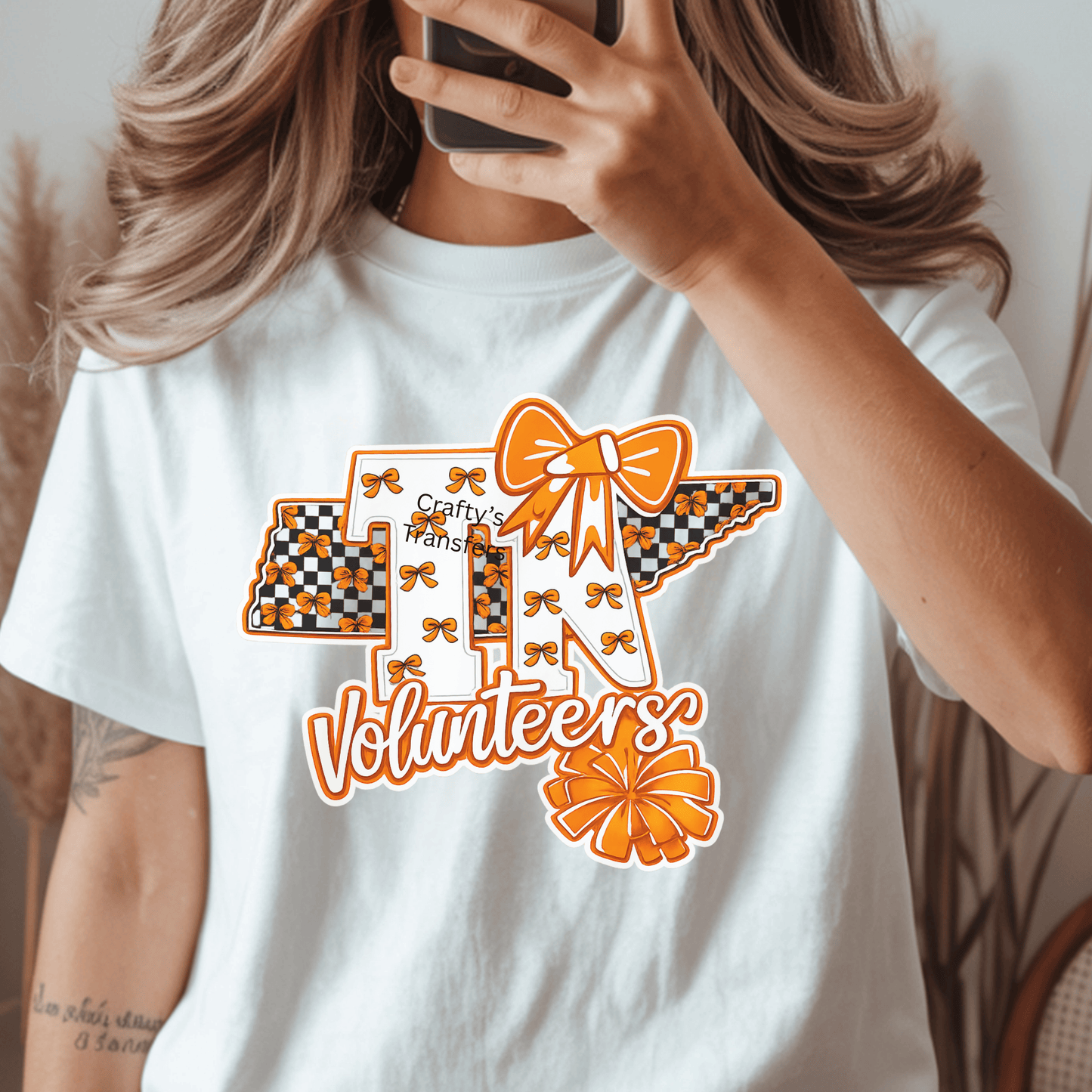 Tennessee Volunteers Bow DTF Transfer | Coquette Vols Game Day Heat Press Design