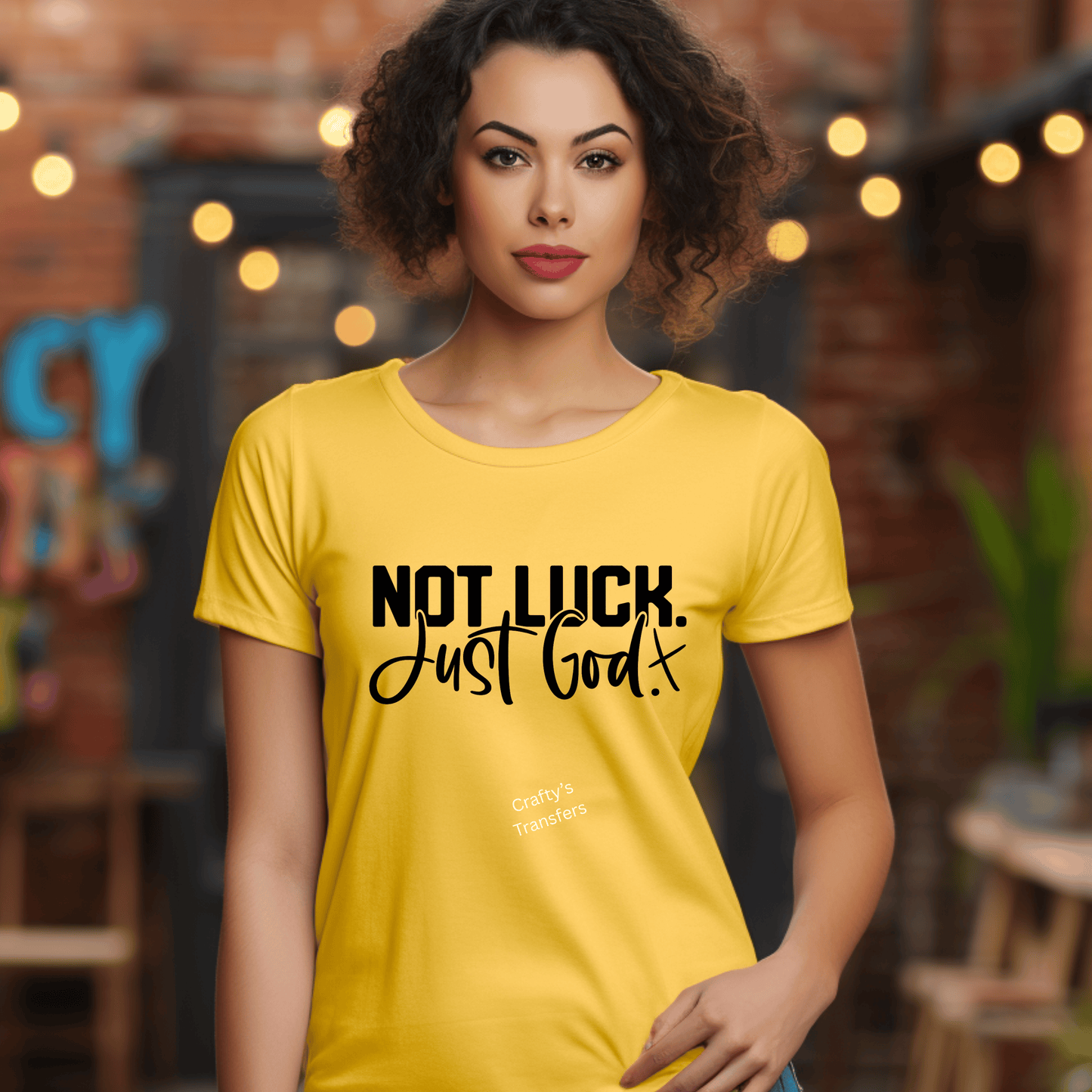 Not Lucky DTF Transfer | Inspirational Phrase Graphic | Minimal Text Heat Transfer Design