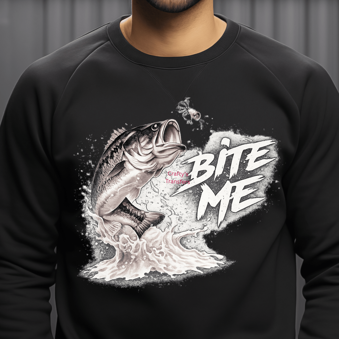 Bite Me Fishing DTF Transfer | Funny Angler Shirt Design | Bass Fishing Heat Press Transfer