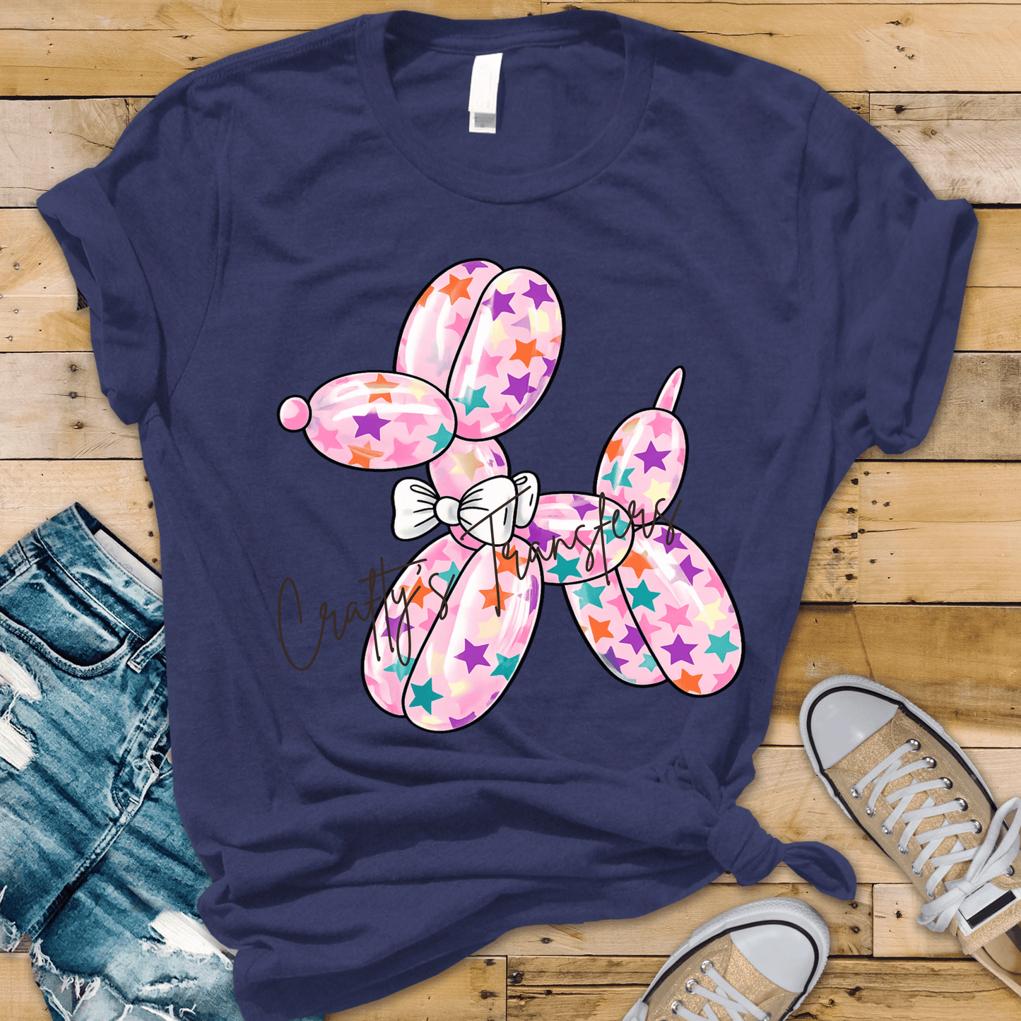 Pink Star Balloon Dog DTF Transfer | Cute Kids Shirt Design | Birthday Party Graphic | Girly Balloon Animal Transfer | Fun Boutique Tee Design