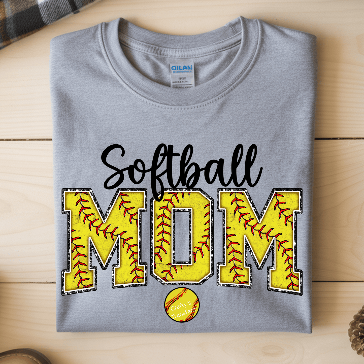 Softball MOM DTF Transfer β Personalized Softball Mama Shirt Design β Custom Name Grandma Nana Gigi Ready to Press Heat Transfer