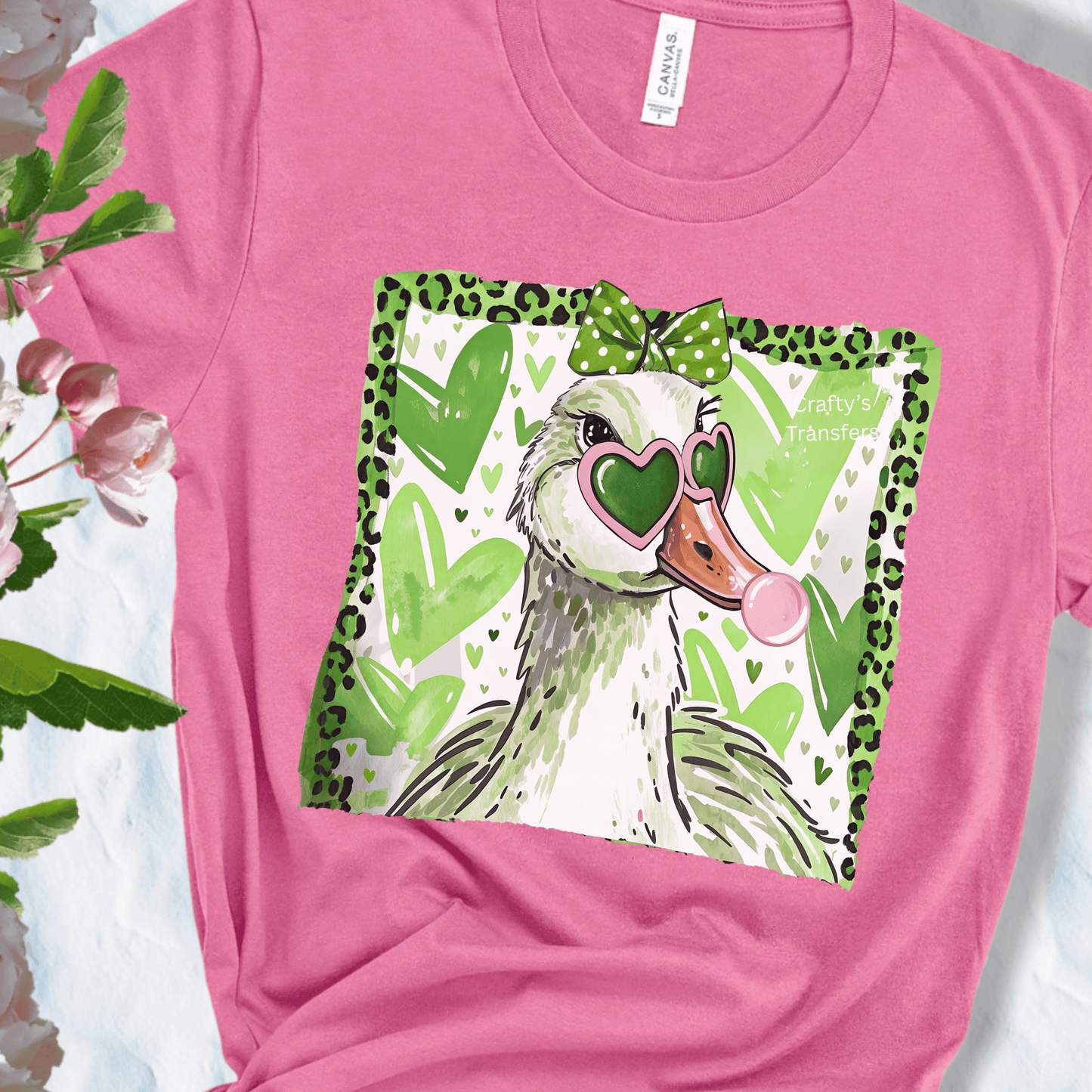 Lucky Goose | Trendy Irish Goose Lover | Leopard St Patricks Day | Coquette Duck Shirt | DTF Transfer
