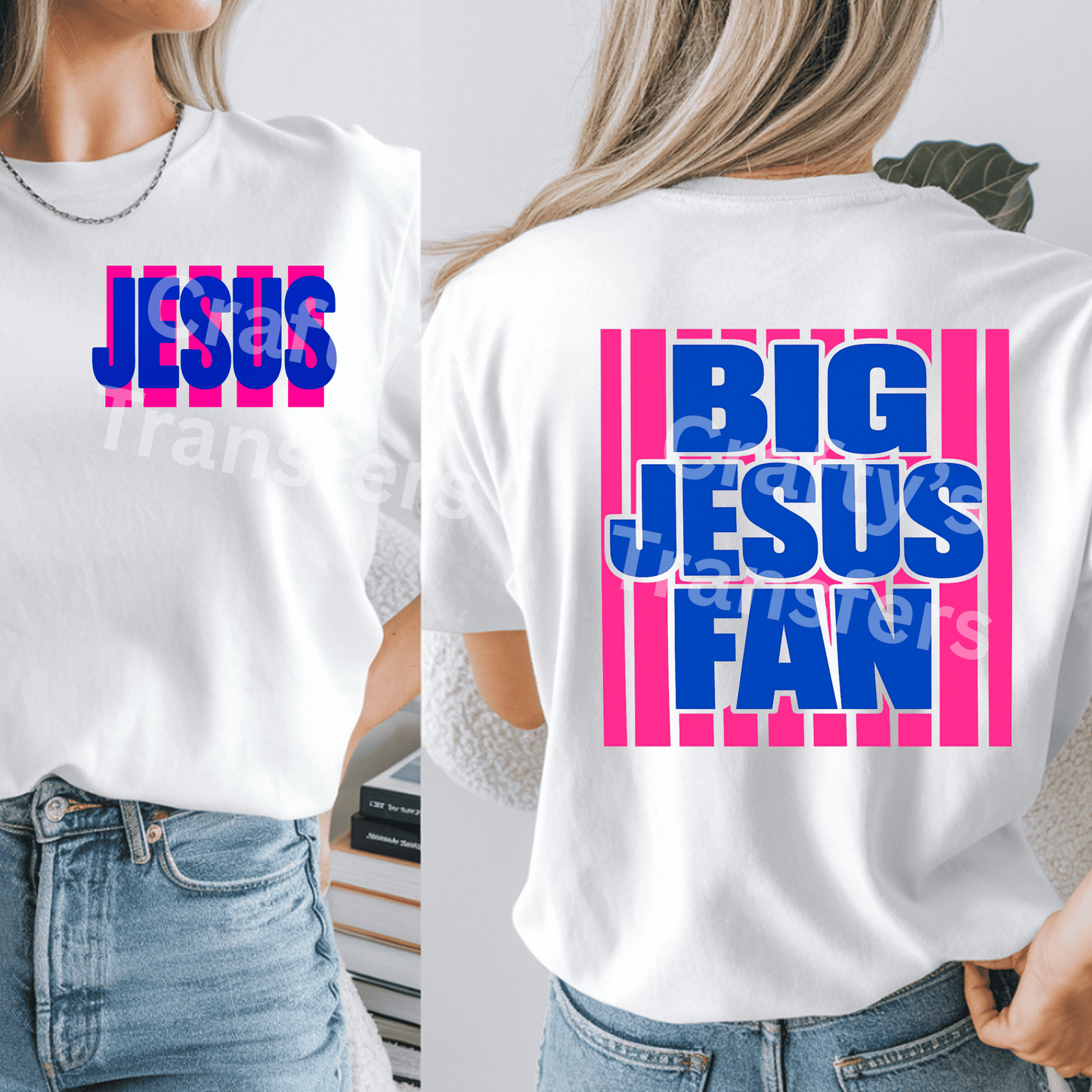 Big Jesus Fan DTF Transfer | Christian Faith Graphic | Trendy Worship Heat Press Shirt Transfer