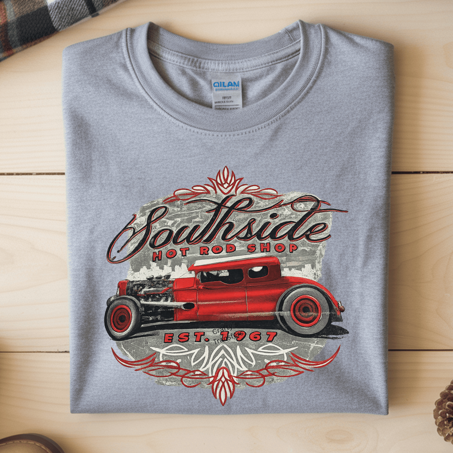 Southside Hot Rod Shop DTF Transfer – Vintage Classic Car Shirt Transfer | Retro Mechanic Garage Graphic | Hot Rod Apparel Print