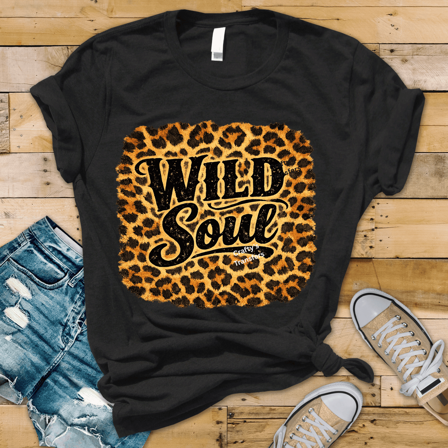 Wild Soul Leopard Print DTF Transfer | Western Cheetah Print Shirt Design | Boho Cowgirl Graphic Tee | Boutique Western Apparel