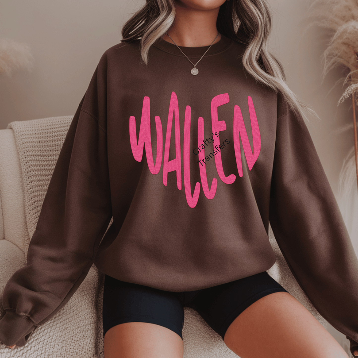 Wallen Heart DTF Transfer – Hot Pink Country Music Shirt Transfer – Western Concert Graphic Heat Press Design