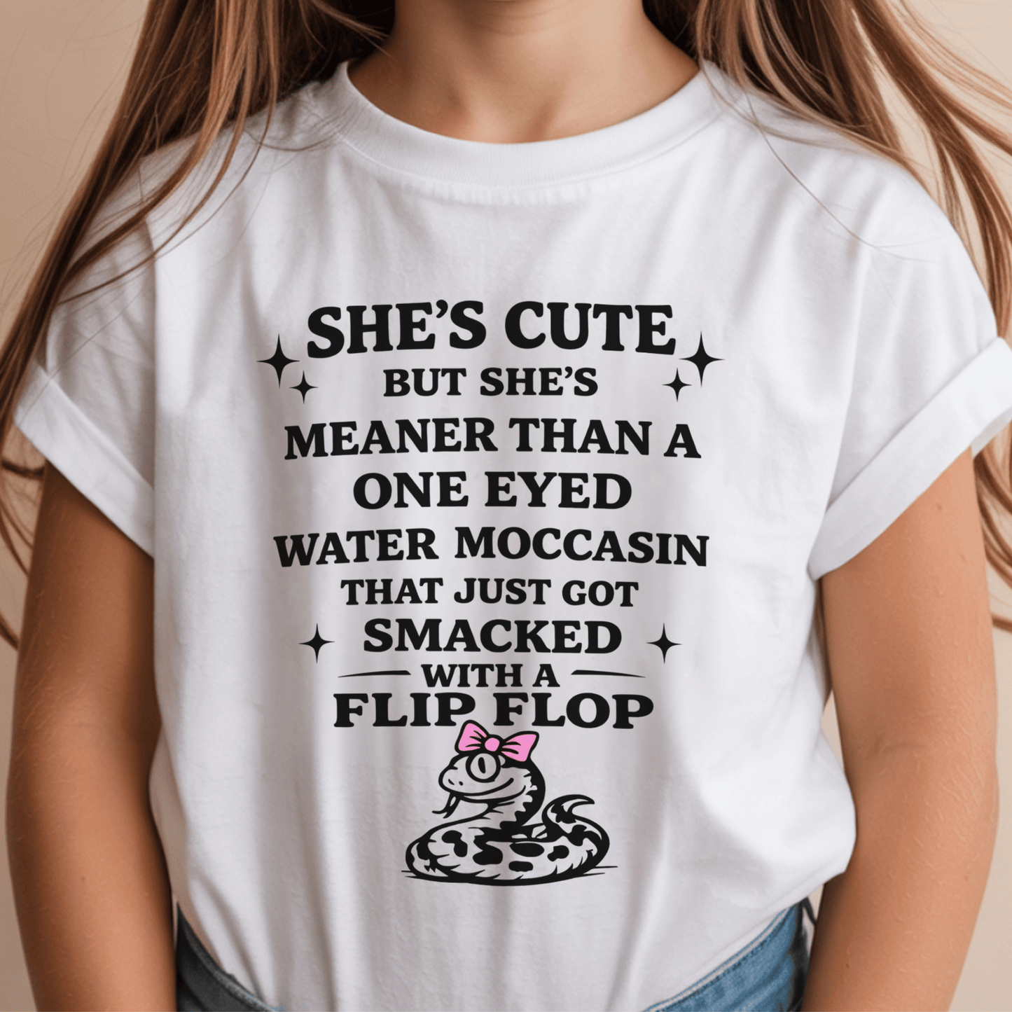 She’s Cute But She’s Psycho Funny DTF Transfer | Trendy Sarcastic Graphic Tee Transfer | Cute Bow Design Heat Transfer