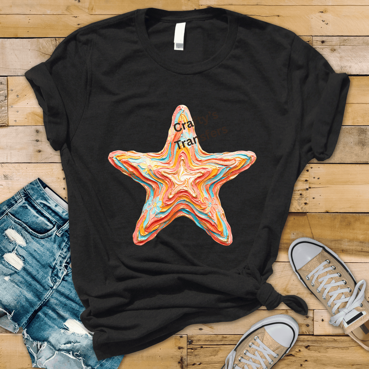 Colorful Coastal Starfish DTF Transfer | Beach Summer Sublimation Style Heat Press Design