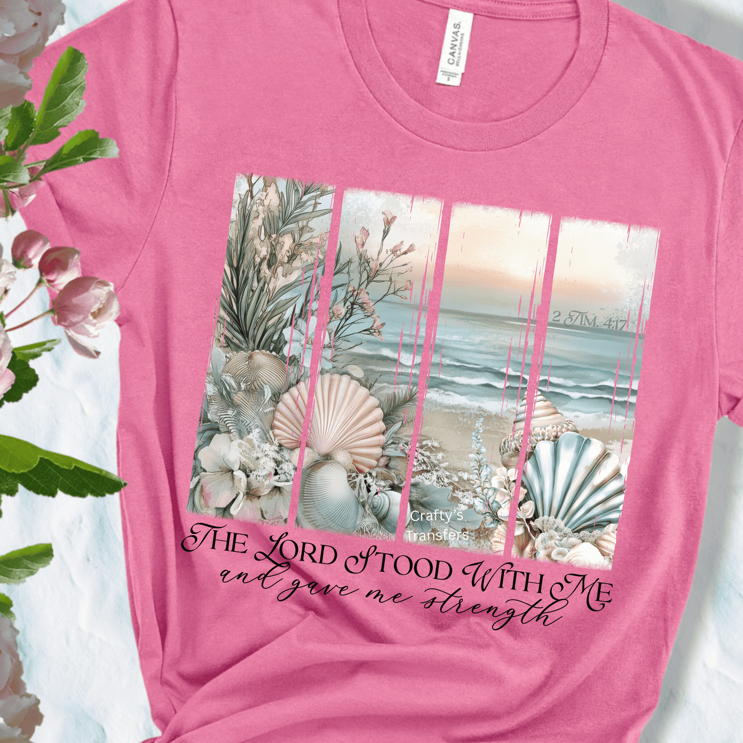 2 Timothy 4:17 DTF Transfer | Coastal Christian Beach Design | Ocean Scripture Shirt Graphic